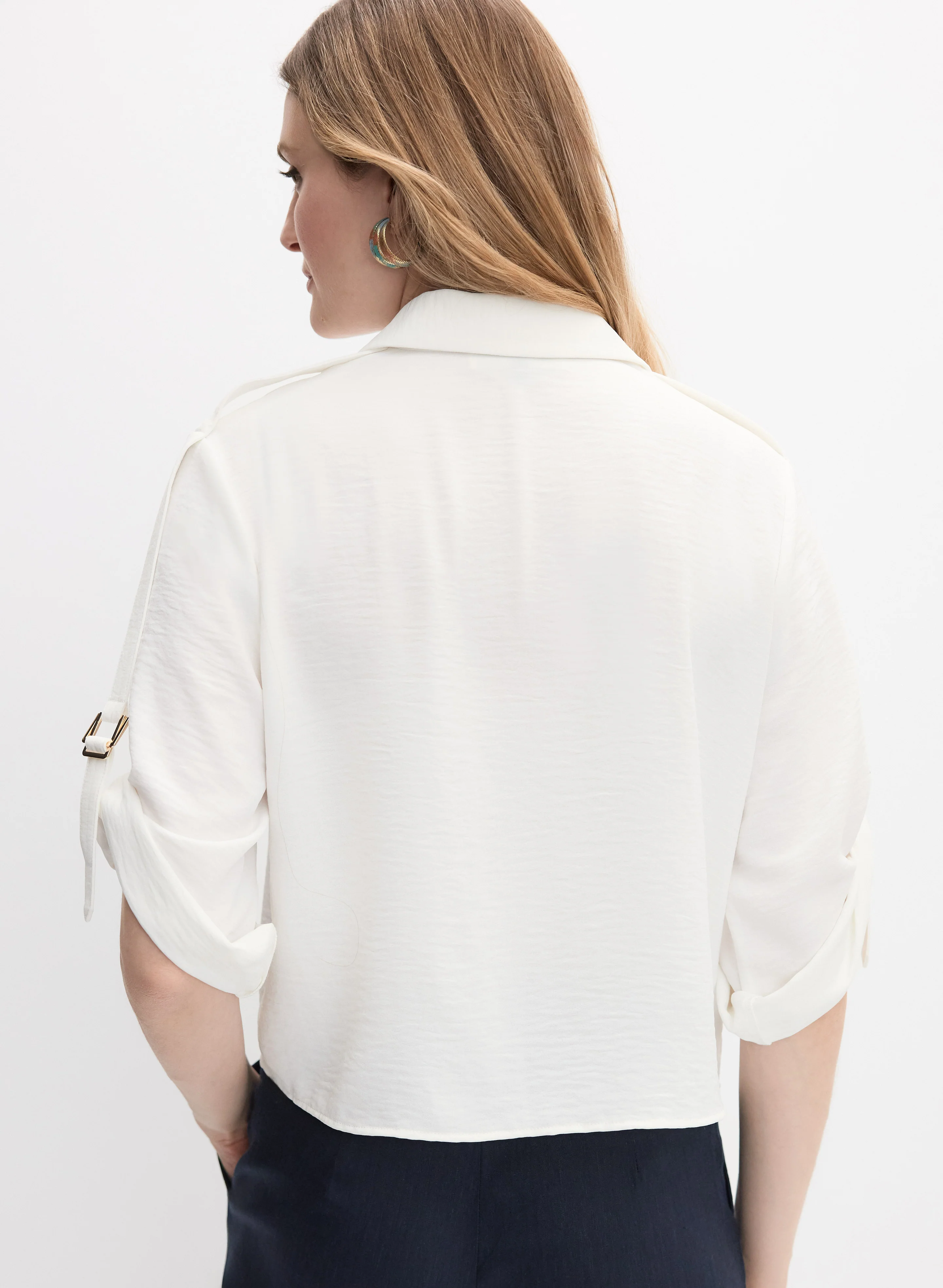 Crinkle Button-Down Blouse - Image 4