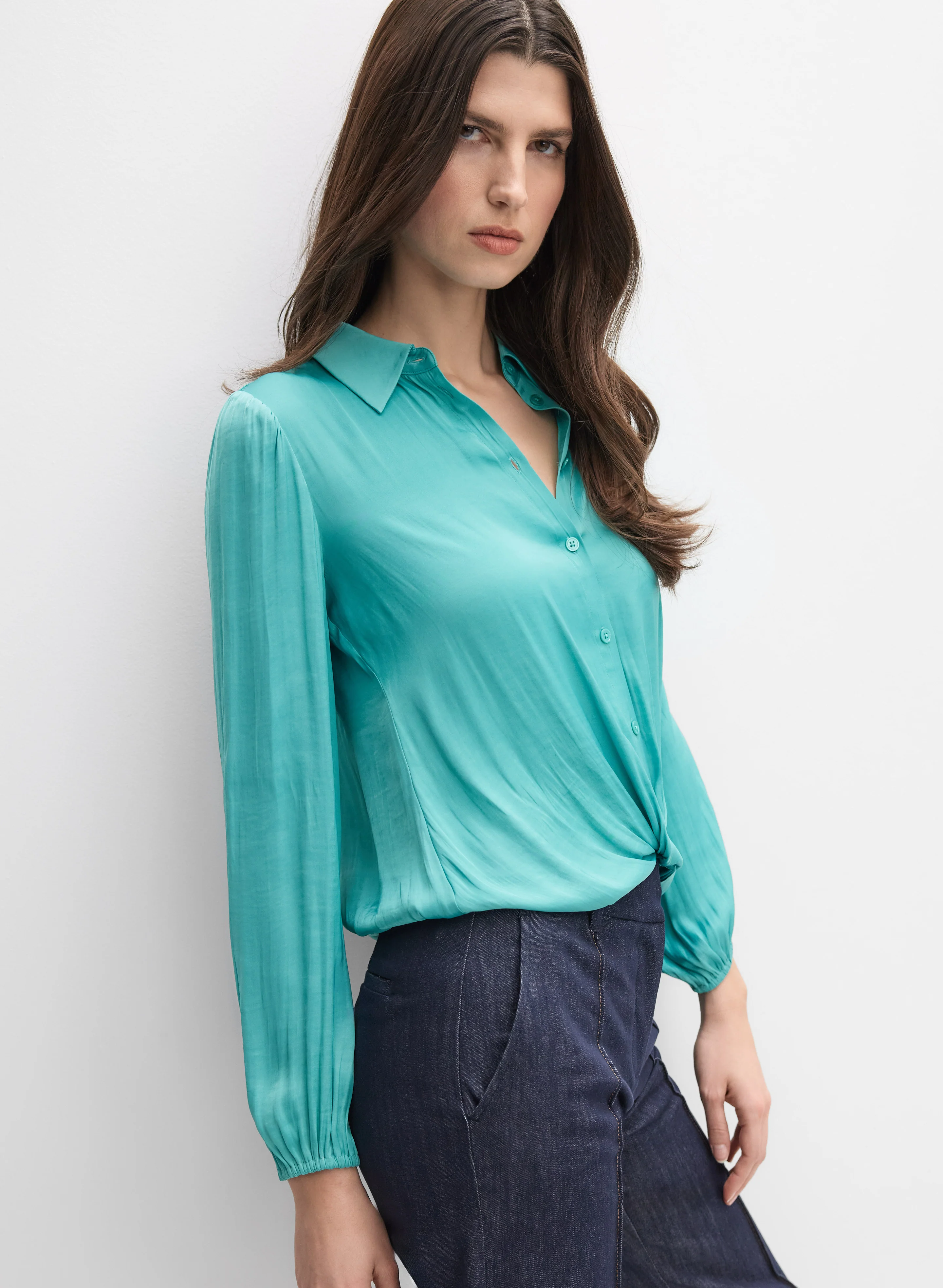 Crinkle Satin Blouse - Image 5