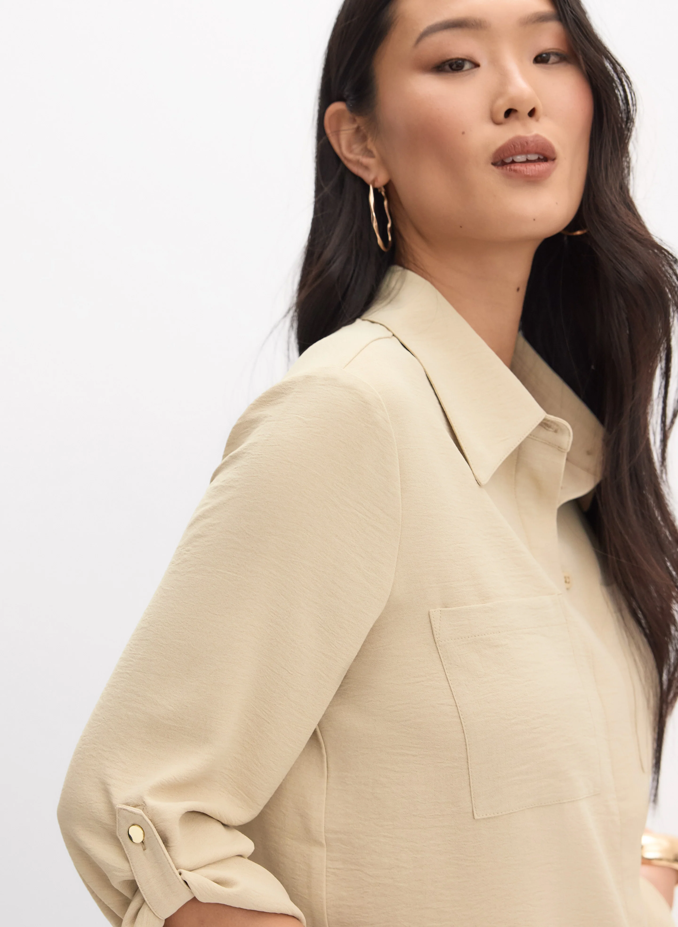 Crinkled Button-Down Tunic - Image 2