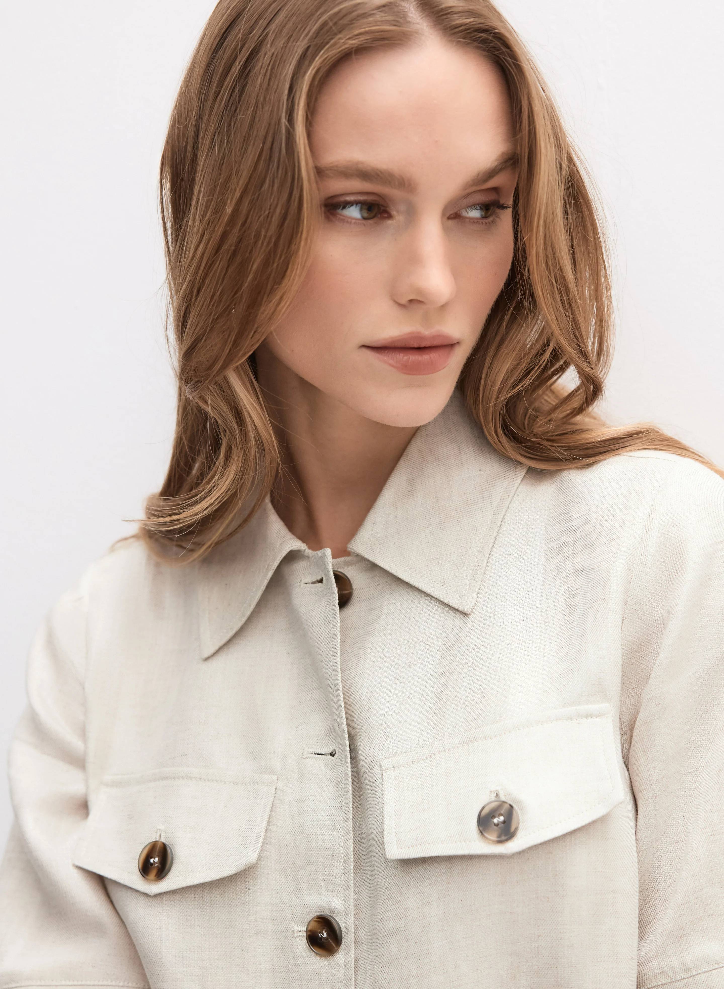 Cropped Button-Down Jacket - Image 5