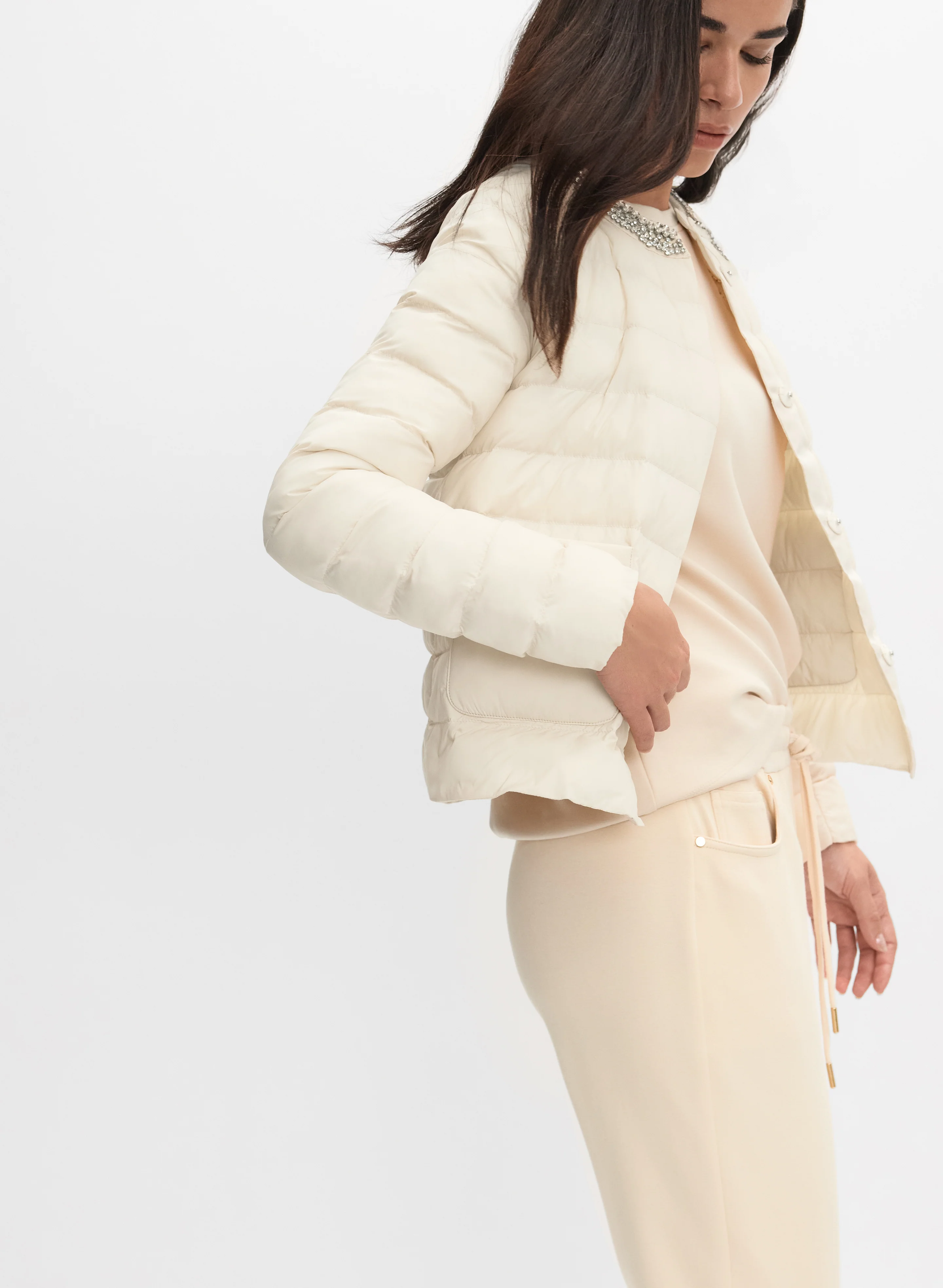 Cropped Quilted Jacket - Image 7