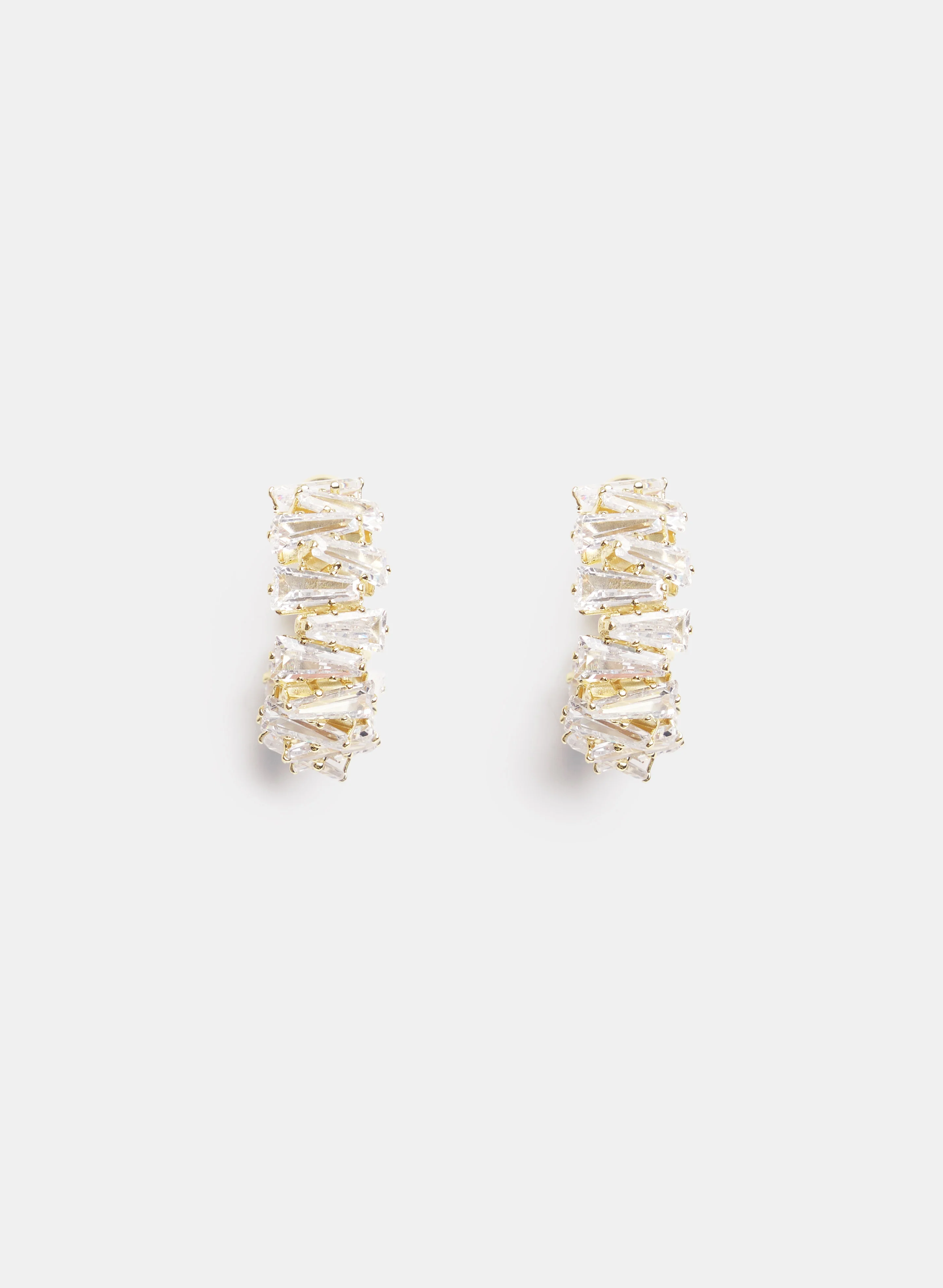 Crystal Baguette Hoop Earrings