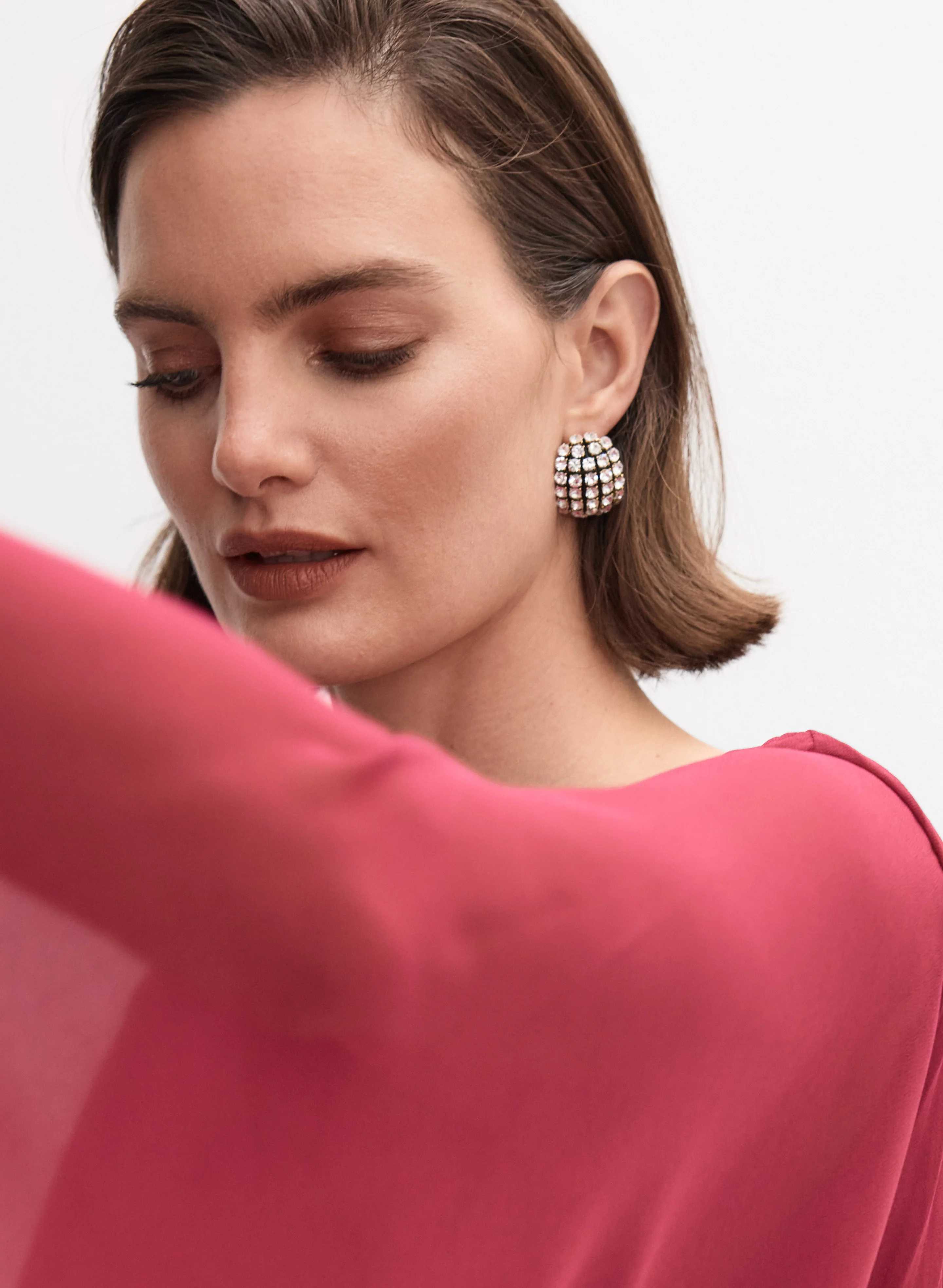 Cubic Zirconia Curved Earrings - Image 2