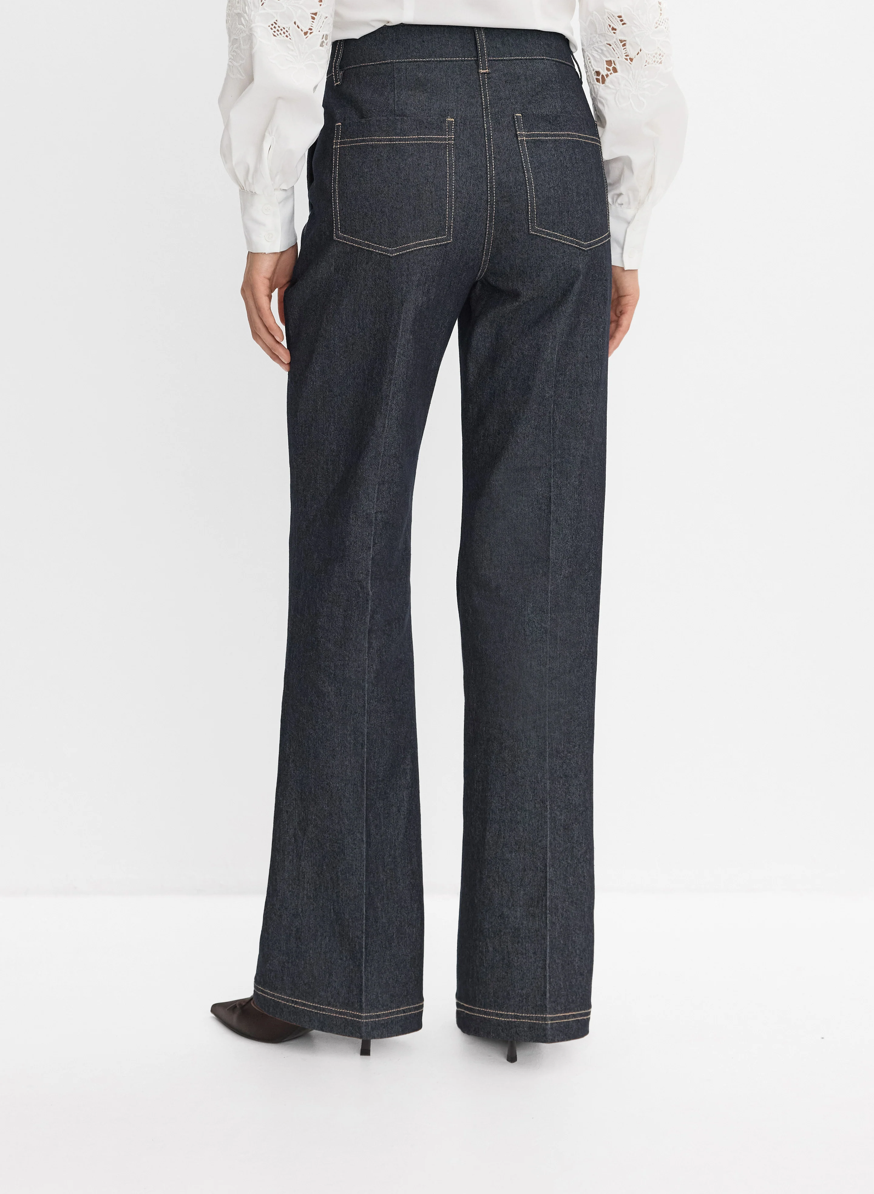 Denim Flare-Leg Trousers - Image 2