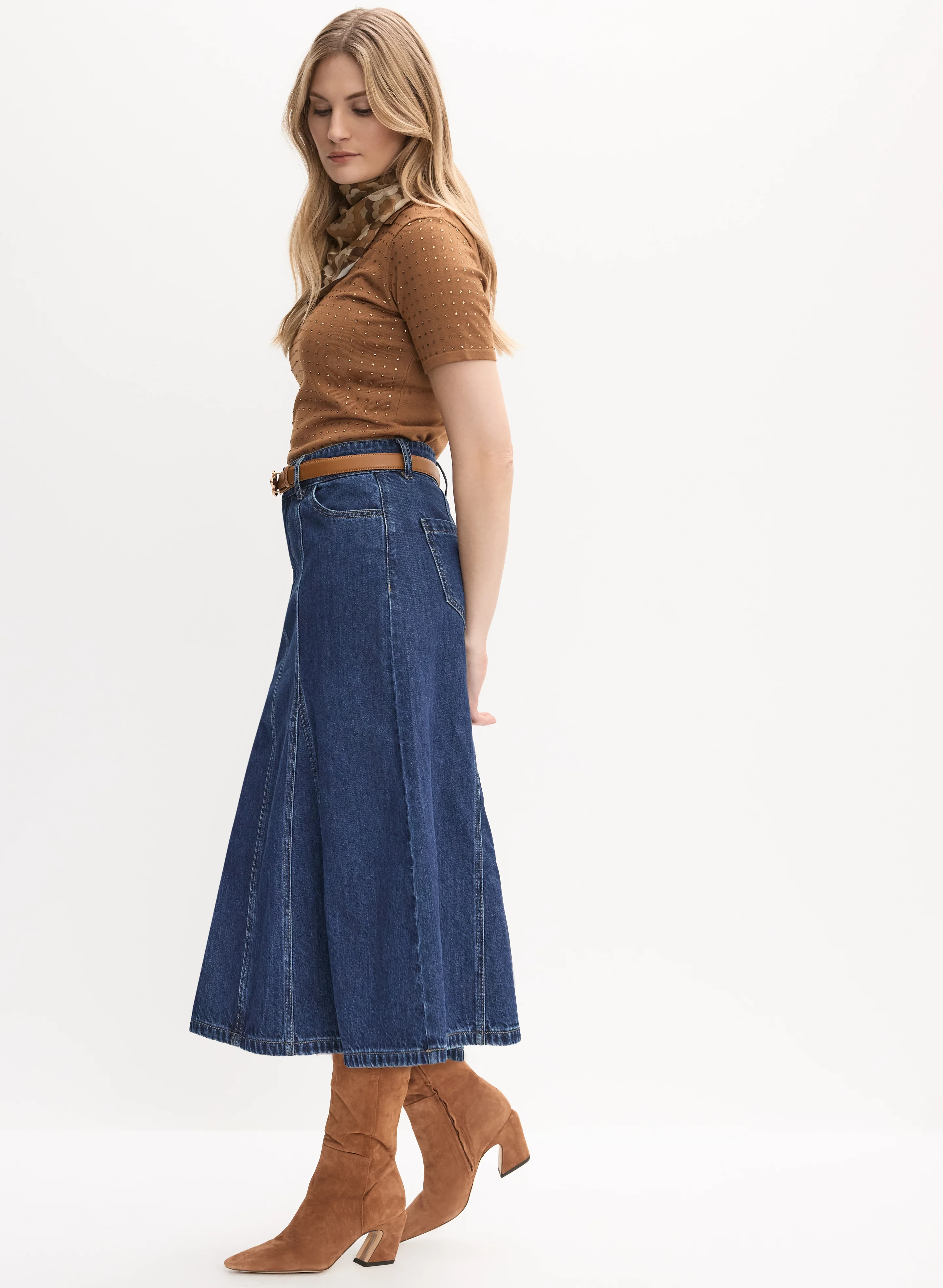 Denim Midi Skirt - Image 2
