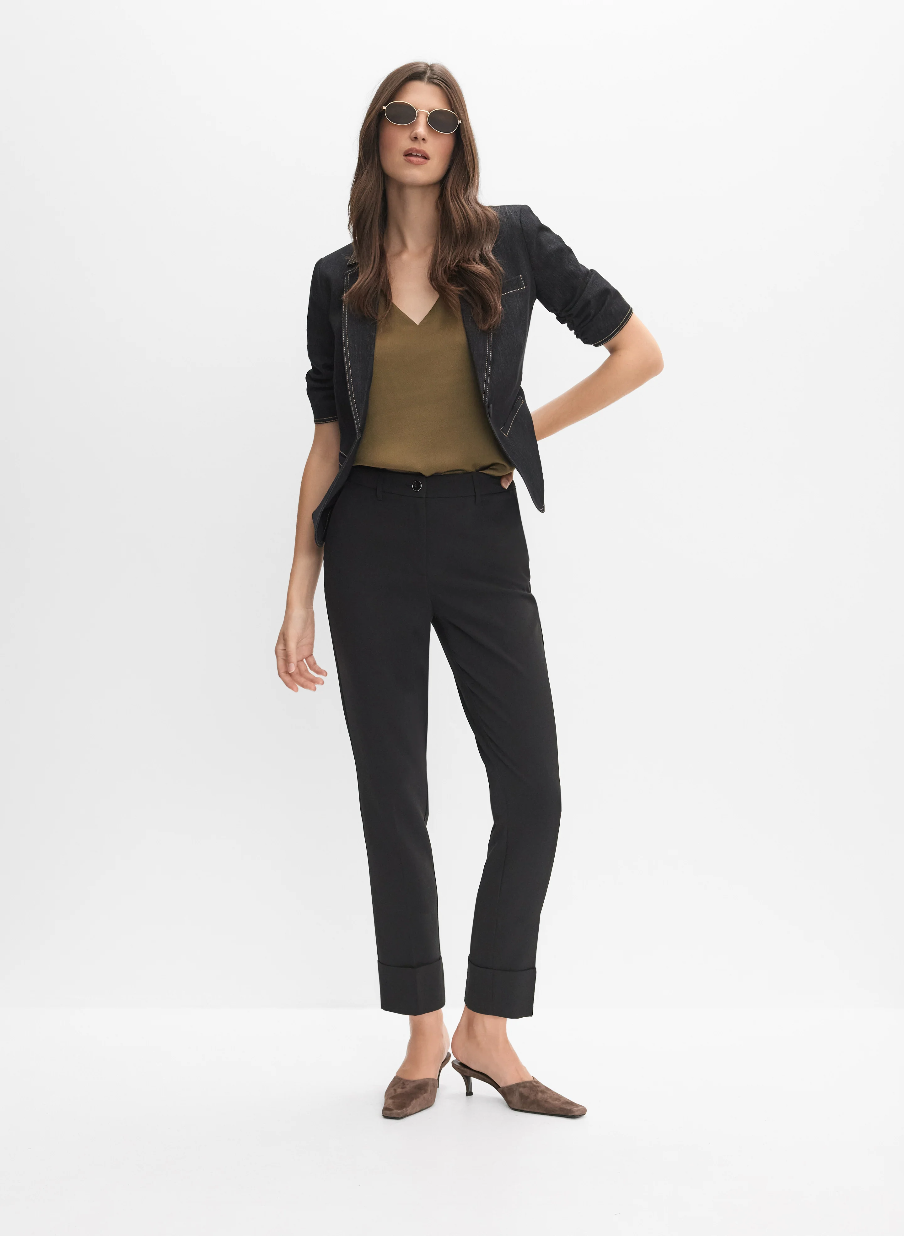 Denim Short-Sleeve Blazer - Image 3