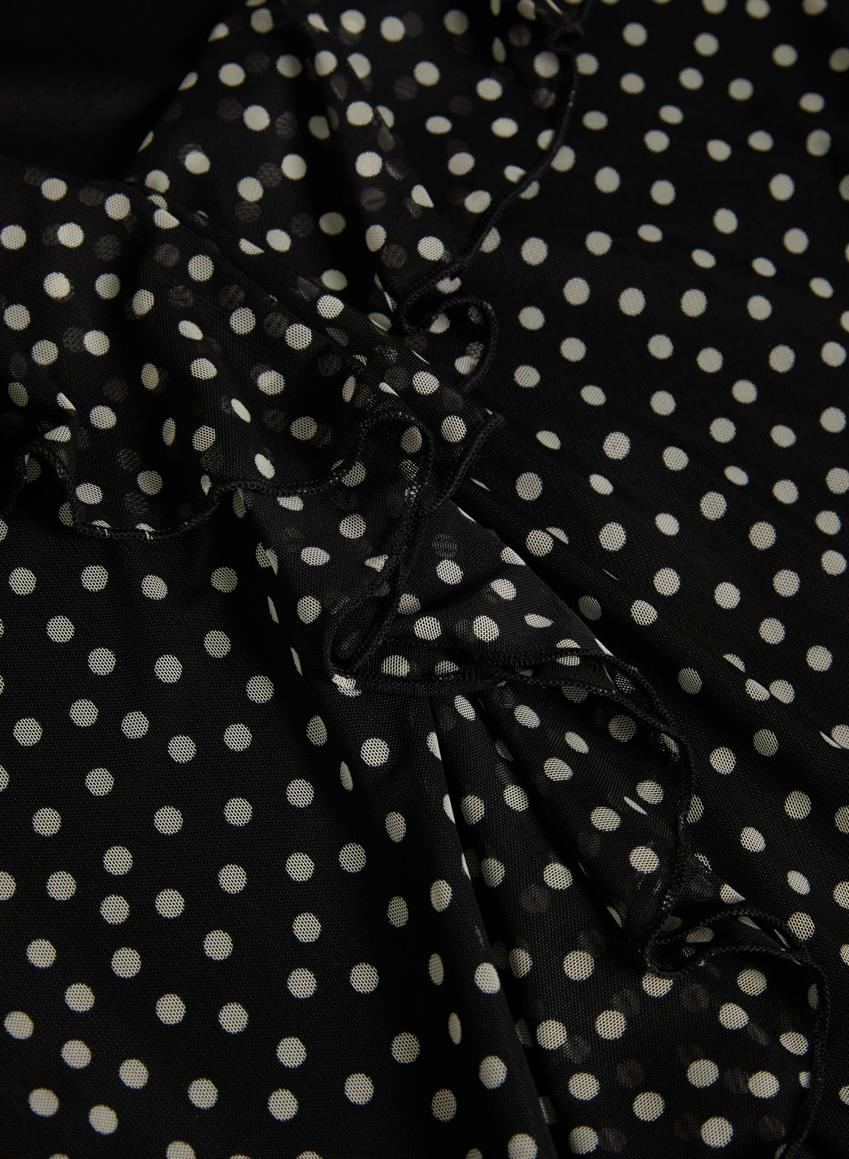 Dot Print Ruffle Front Top - Image 7