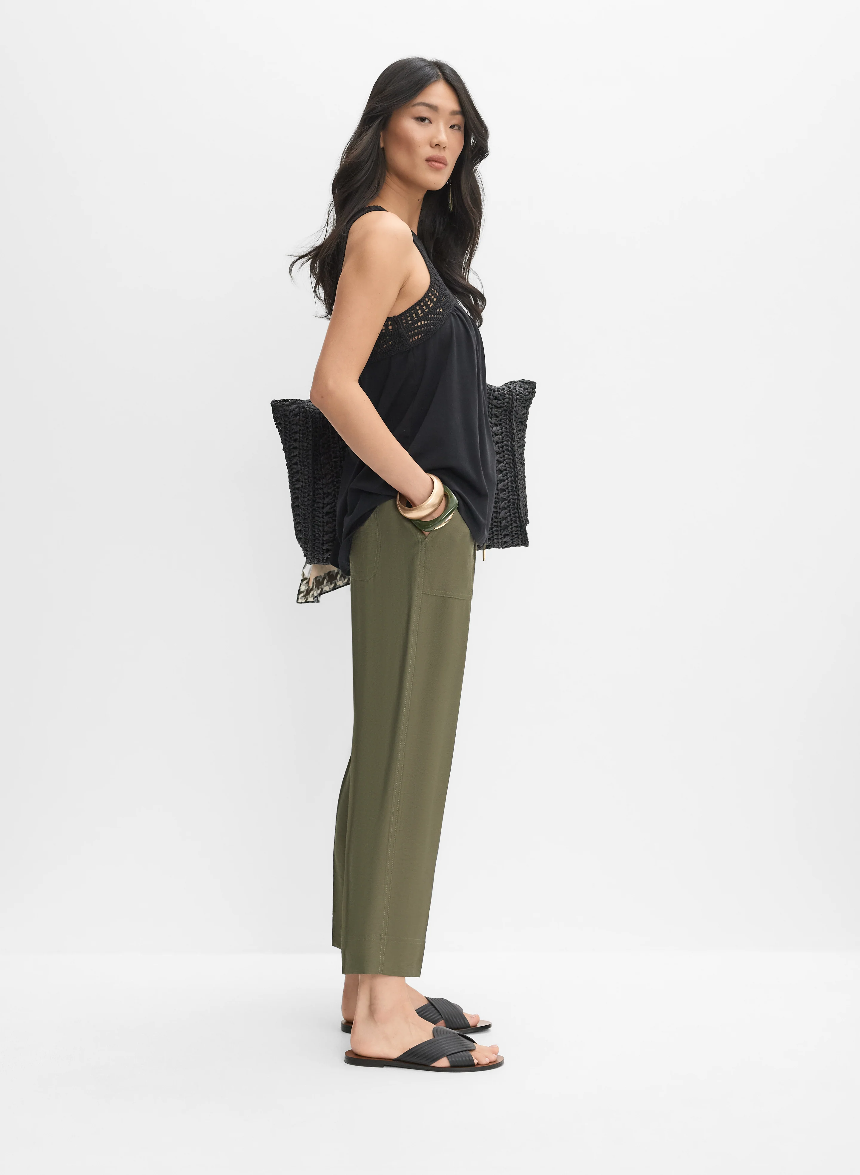 Drawstring Pull-On Capris - Image 3