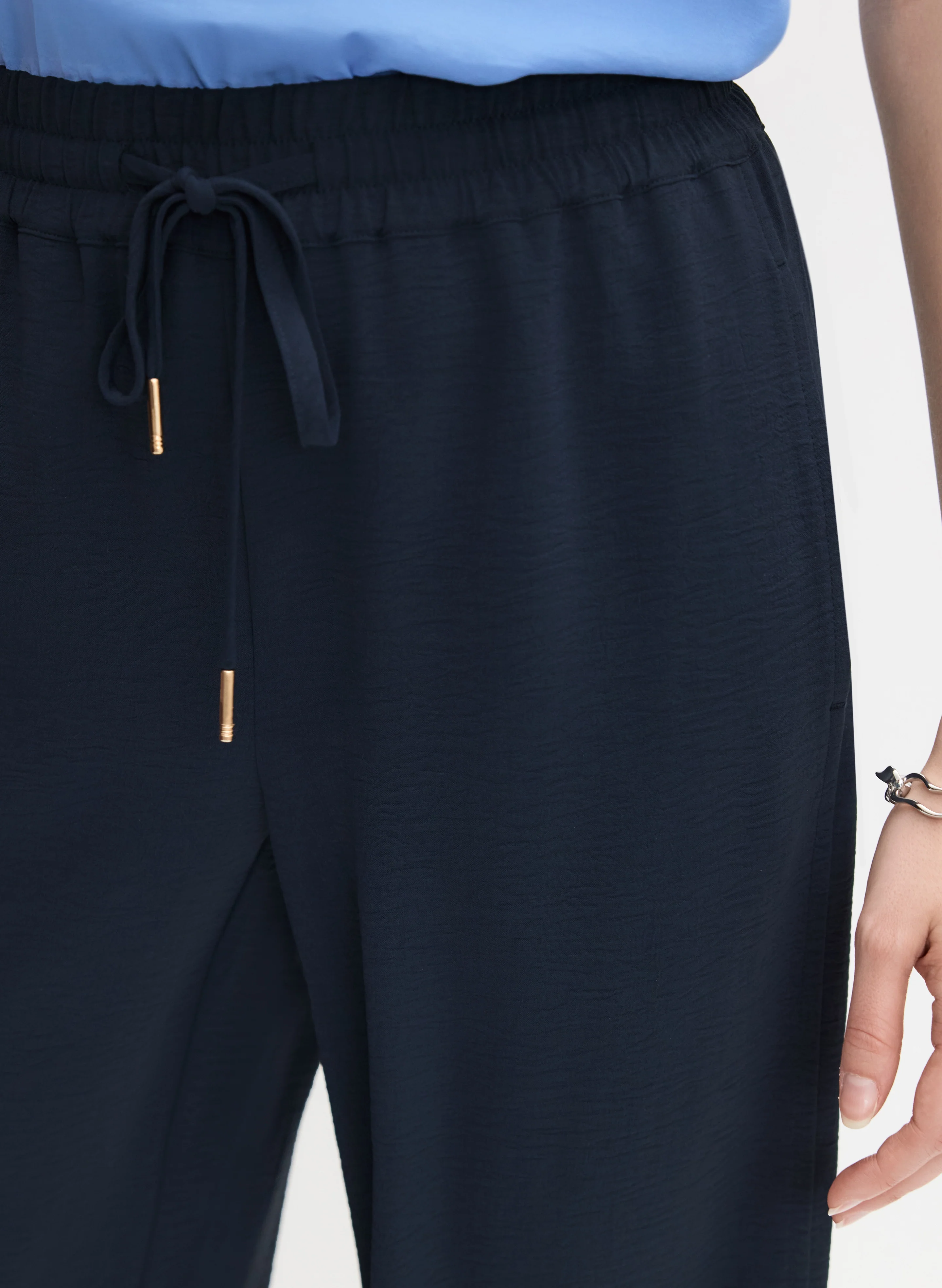 Drawstring Waist Wide-Leg Pants - Image 4