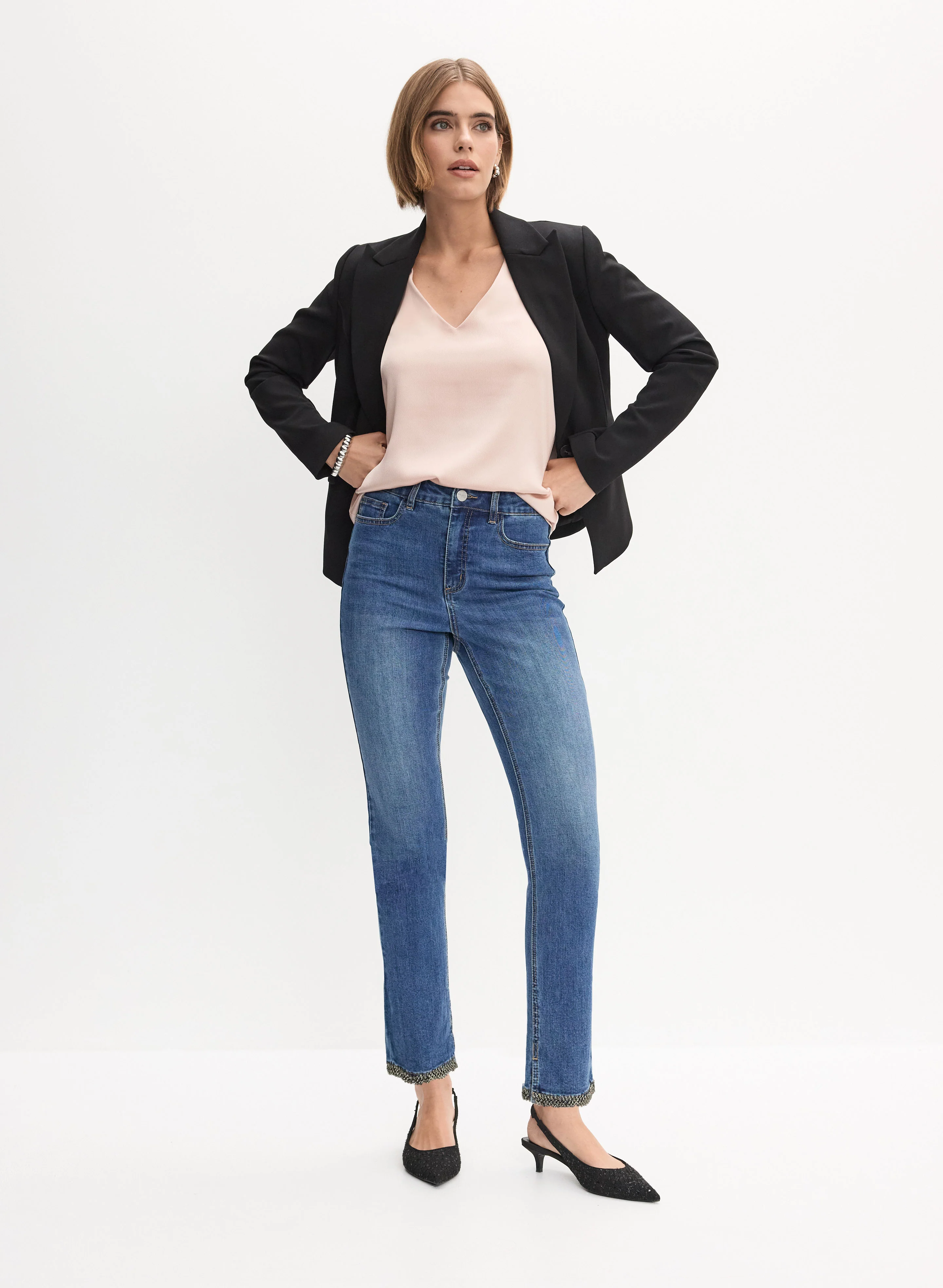 Embellished Hem Detail Jeans - Image 3