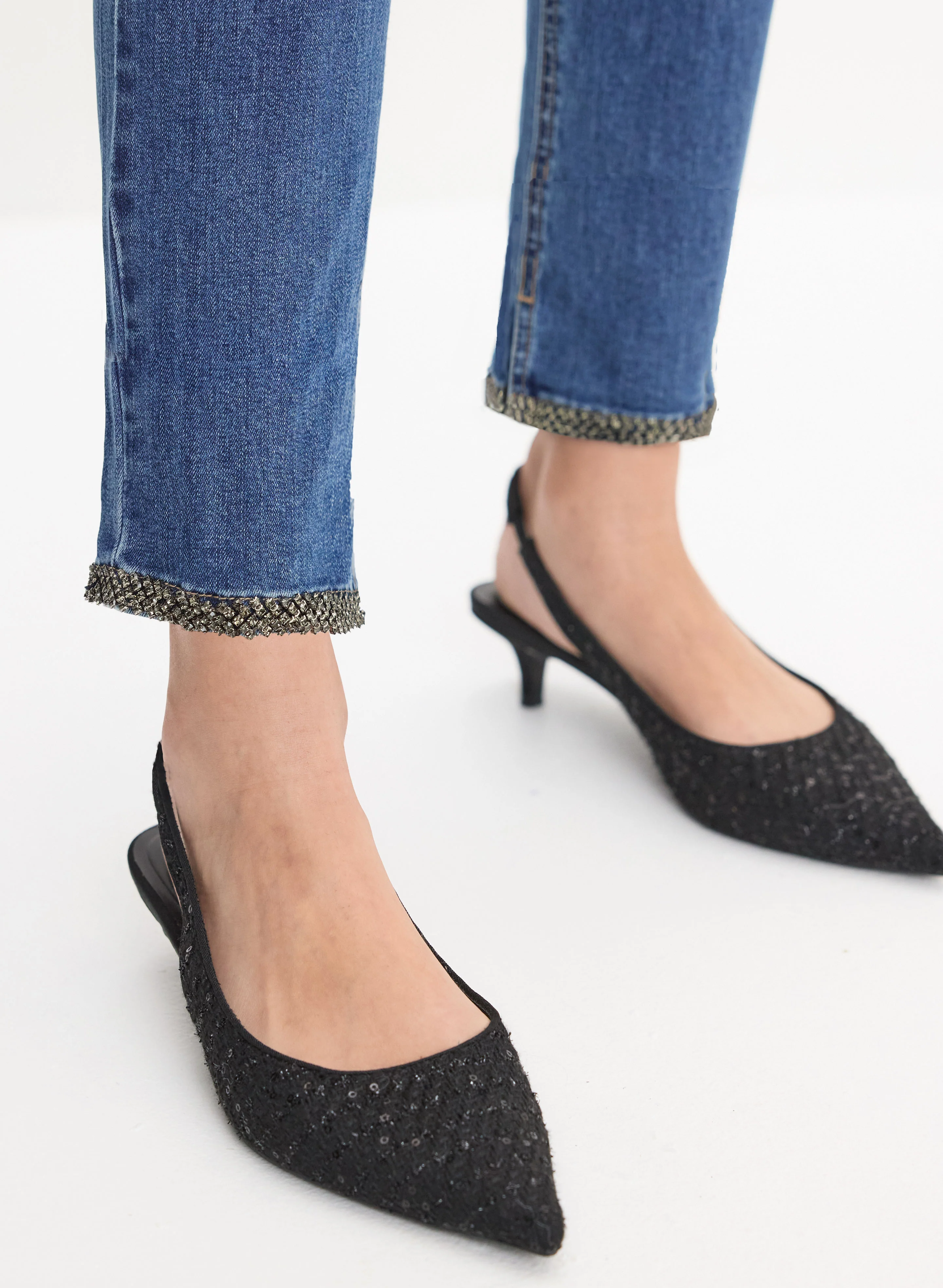Embellished Hem Detail Jeans - Image 4