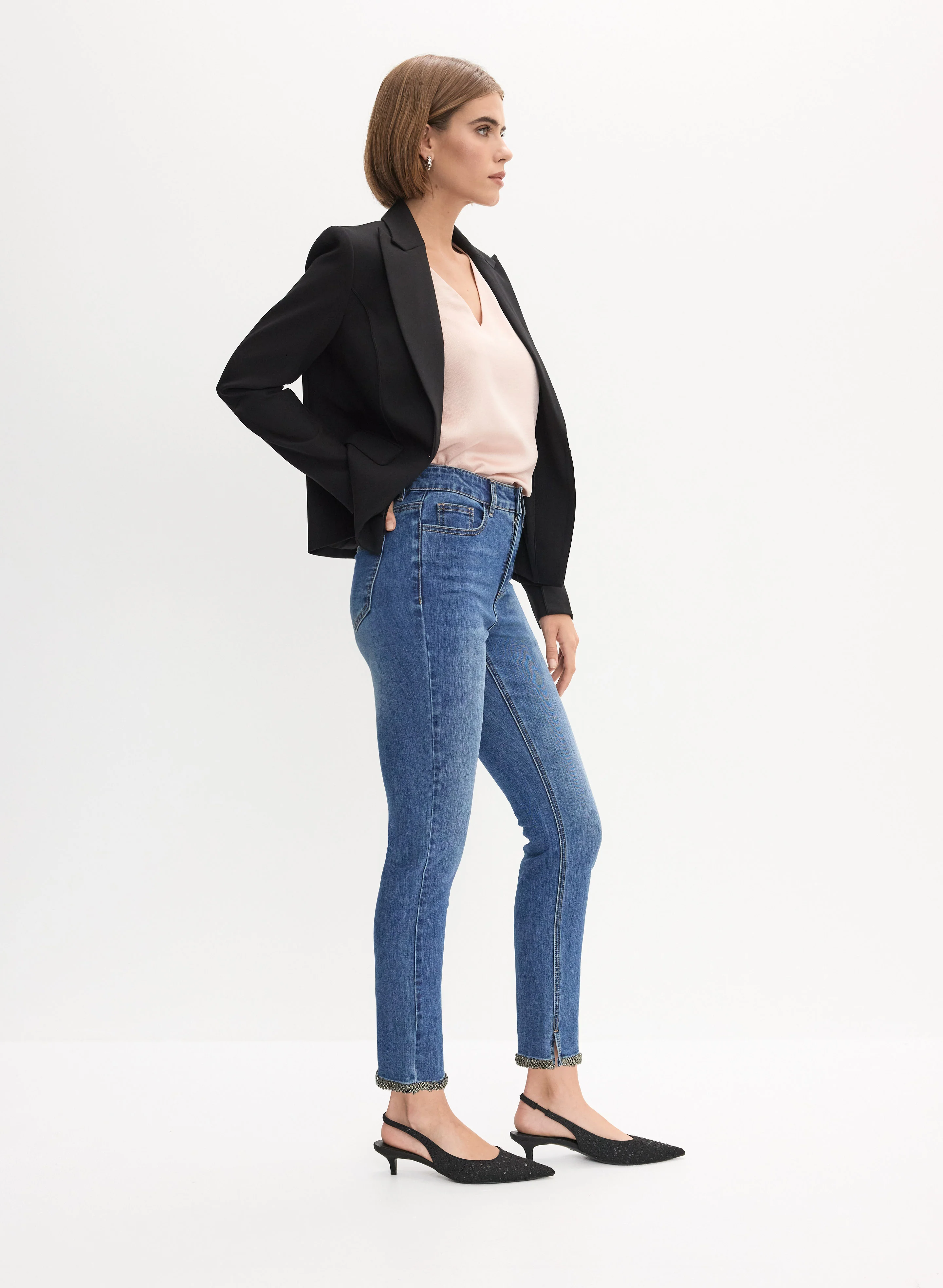 Embellished Hem Detail Jeans - Image 5