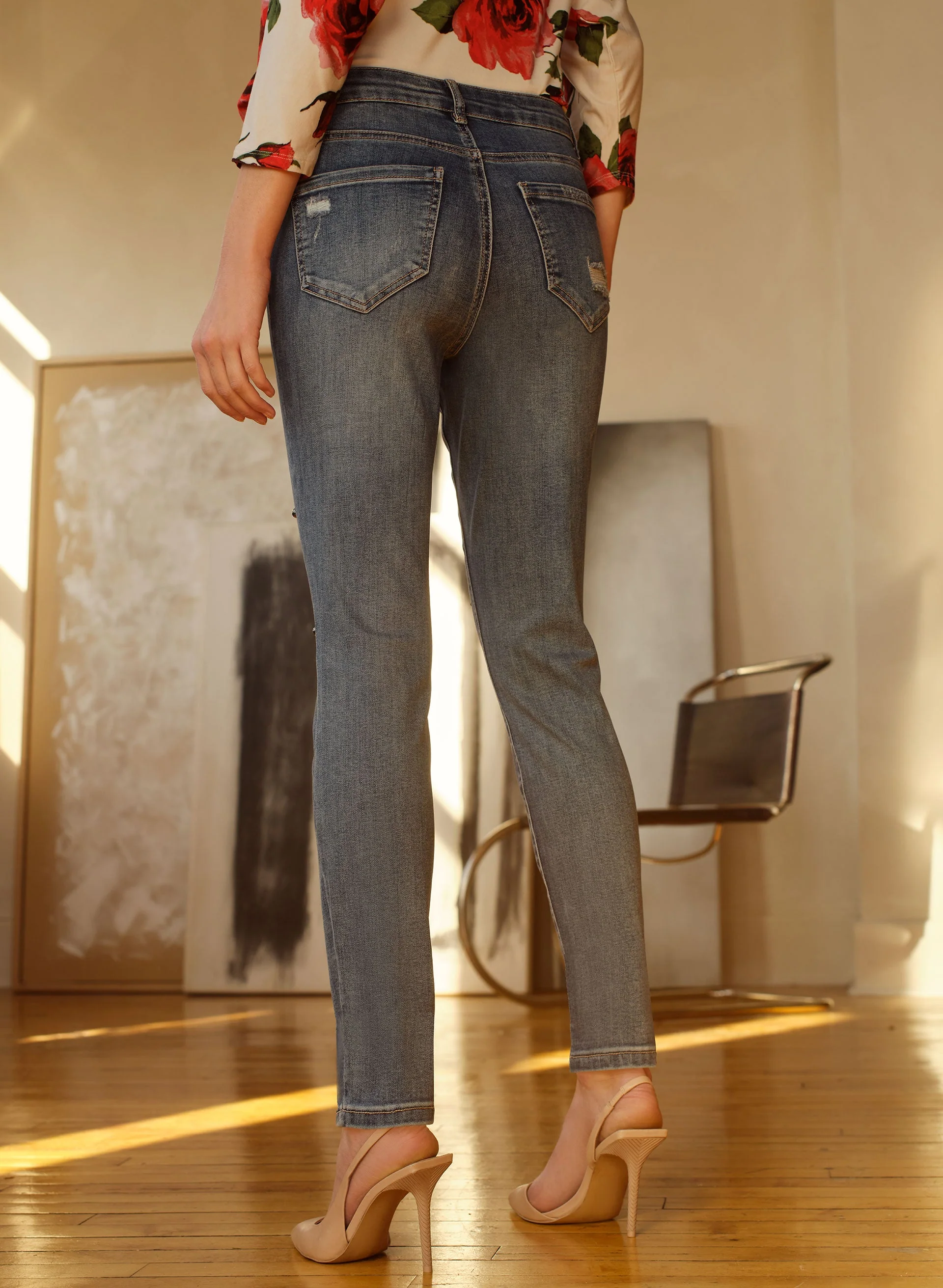 Embellished Slim Leg Jeans - Image 2
