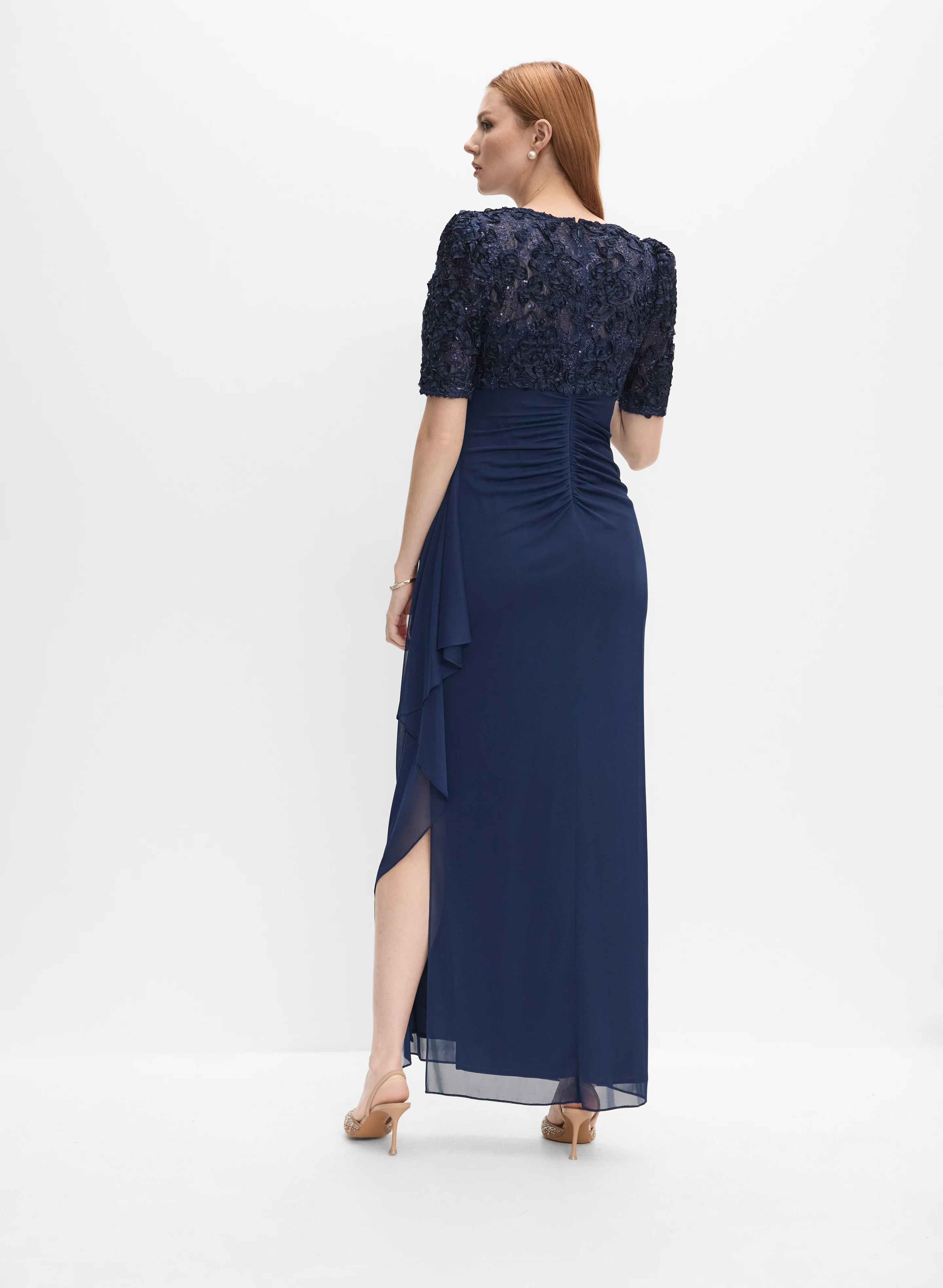 Alex Evenings - Embellished Soutache Embroidered Dress - Image 4