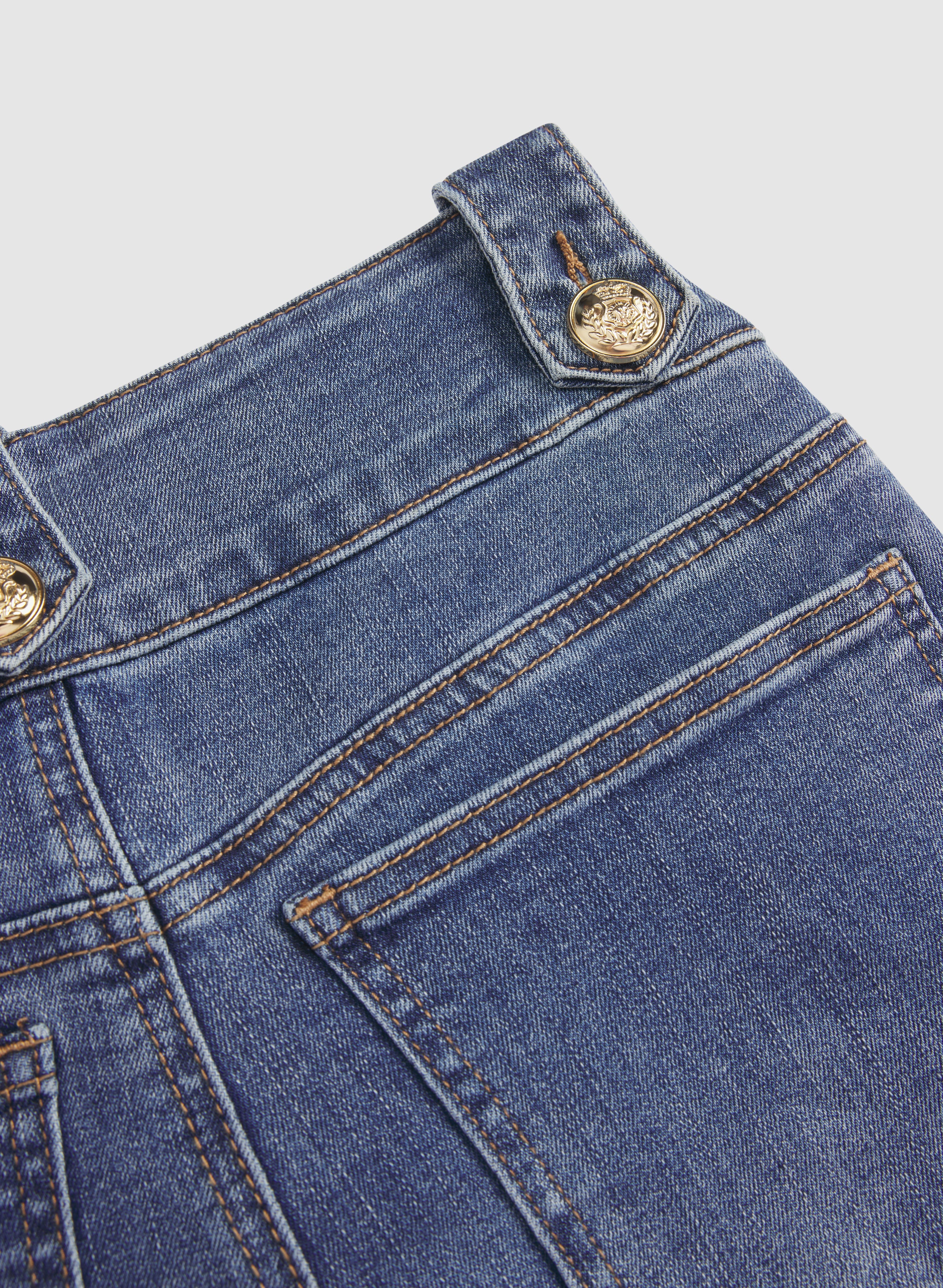 Embossed Button Slim-Leg Jeans - Image 7
