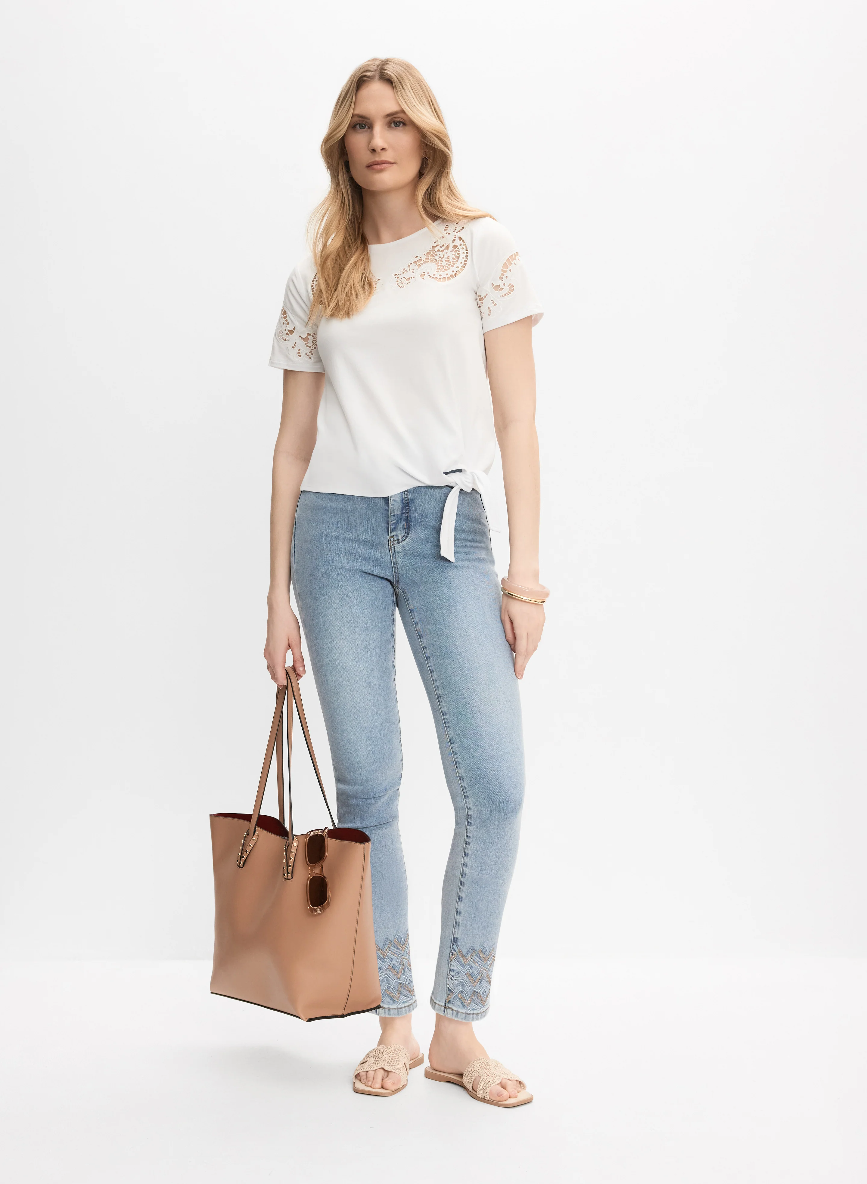 Cut-Out Embroidered T-Shirt - Image 3