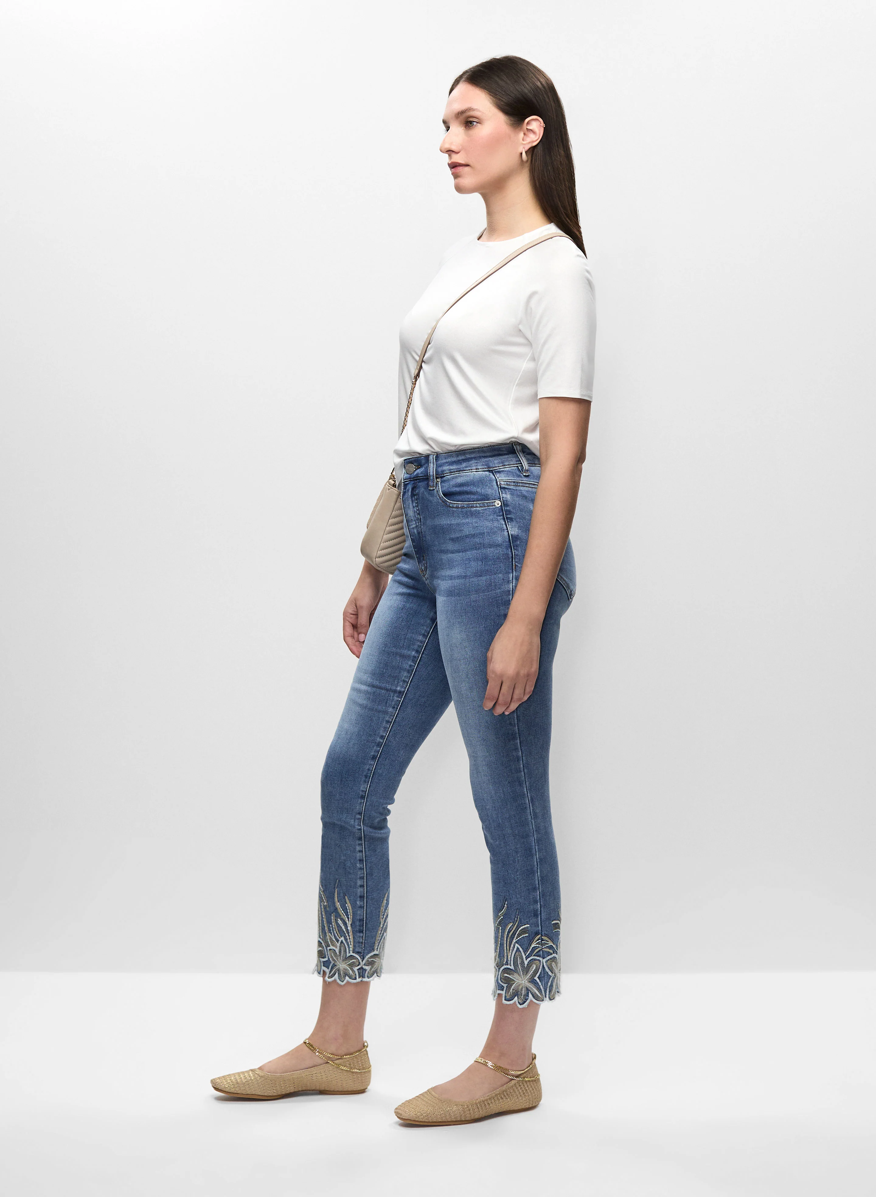 Embroidered Straight Leg Jeans - Image 5