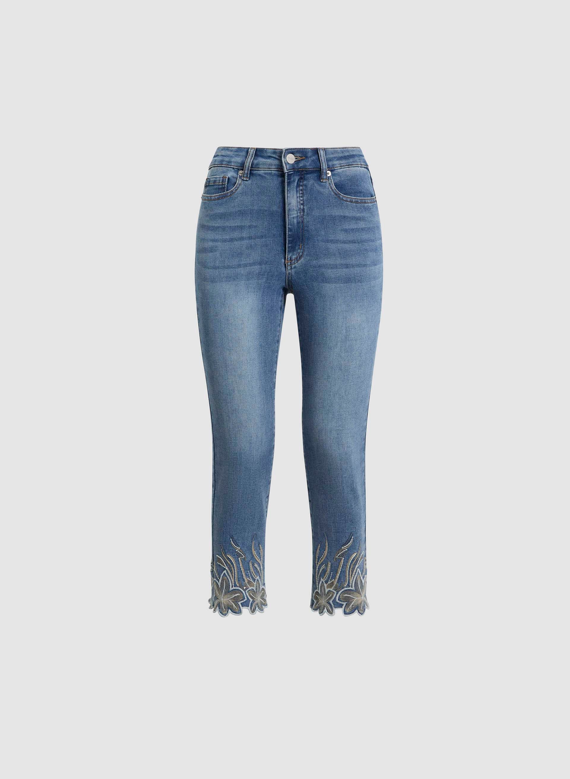 Embroidered Straight Leg Jeans - Image 6