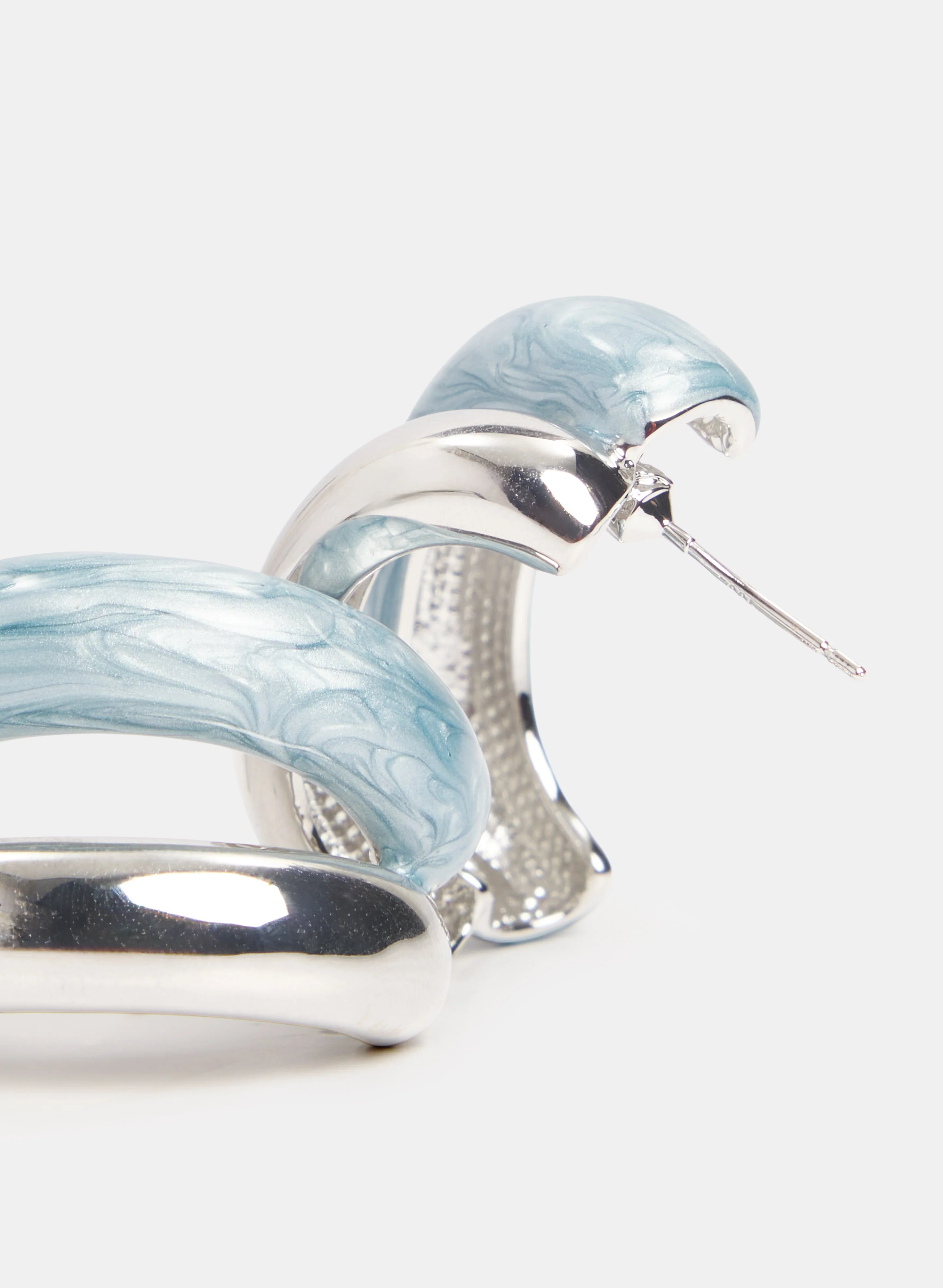 Epoxy & Metal Dome Earrings - Image 3
