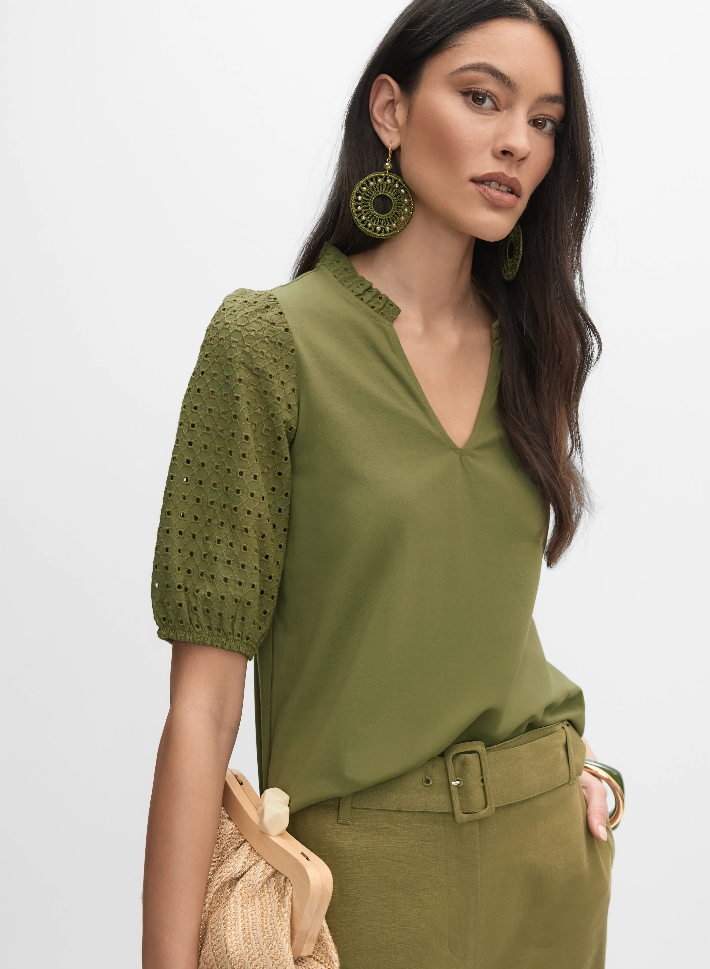 Eyelet Sleeve Top