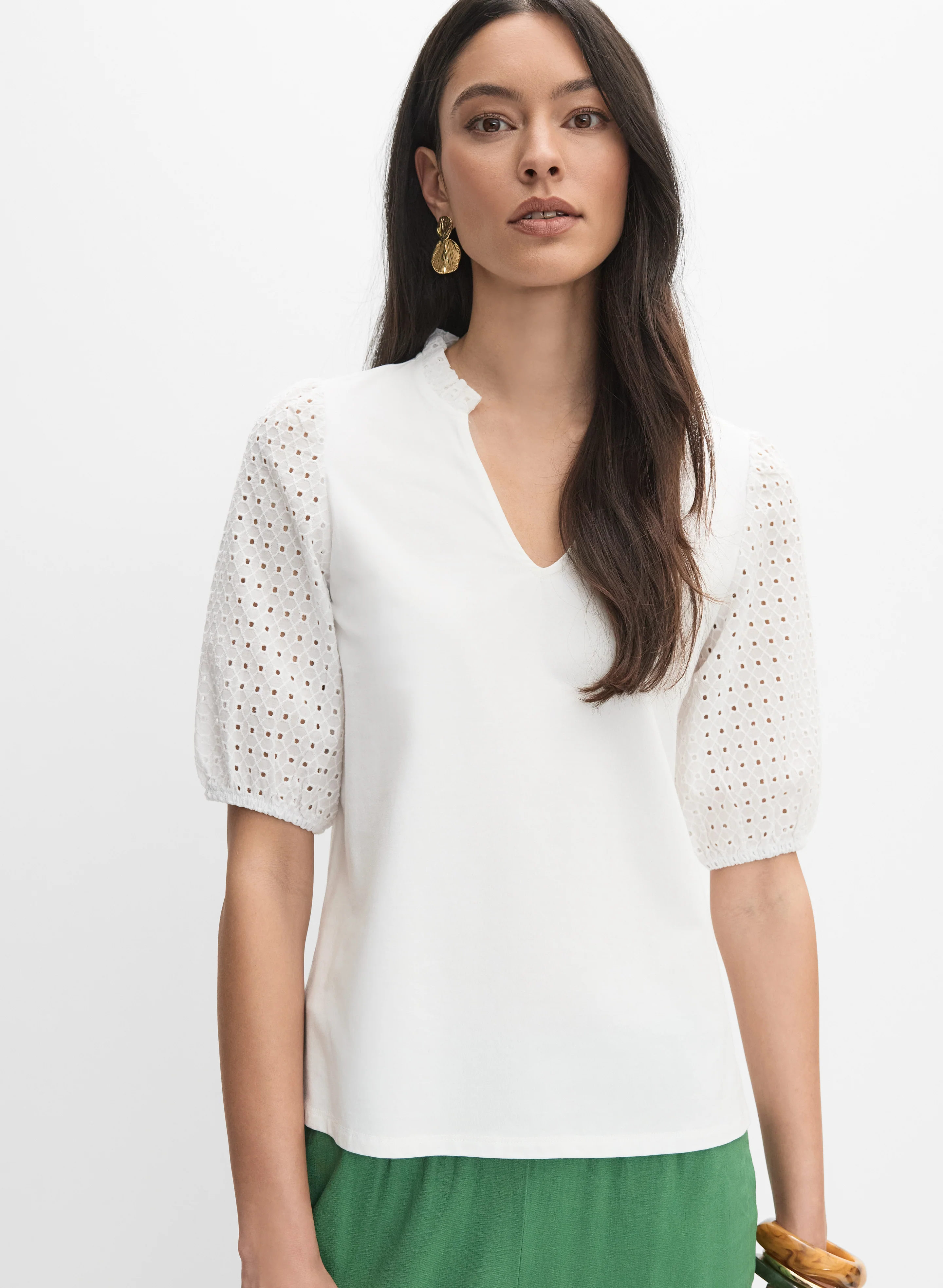 Eyelet Sleeve Top - Image 5