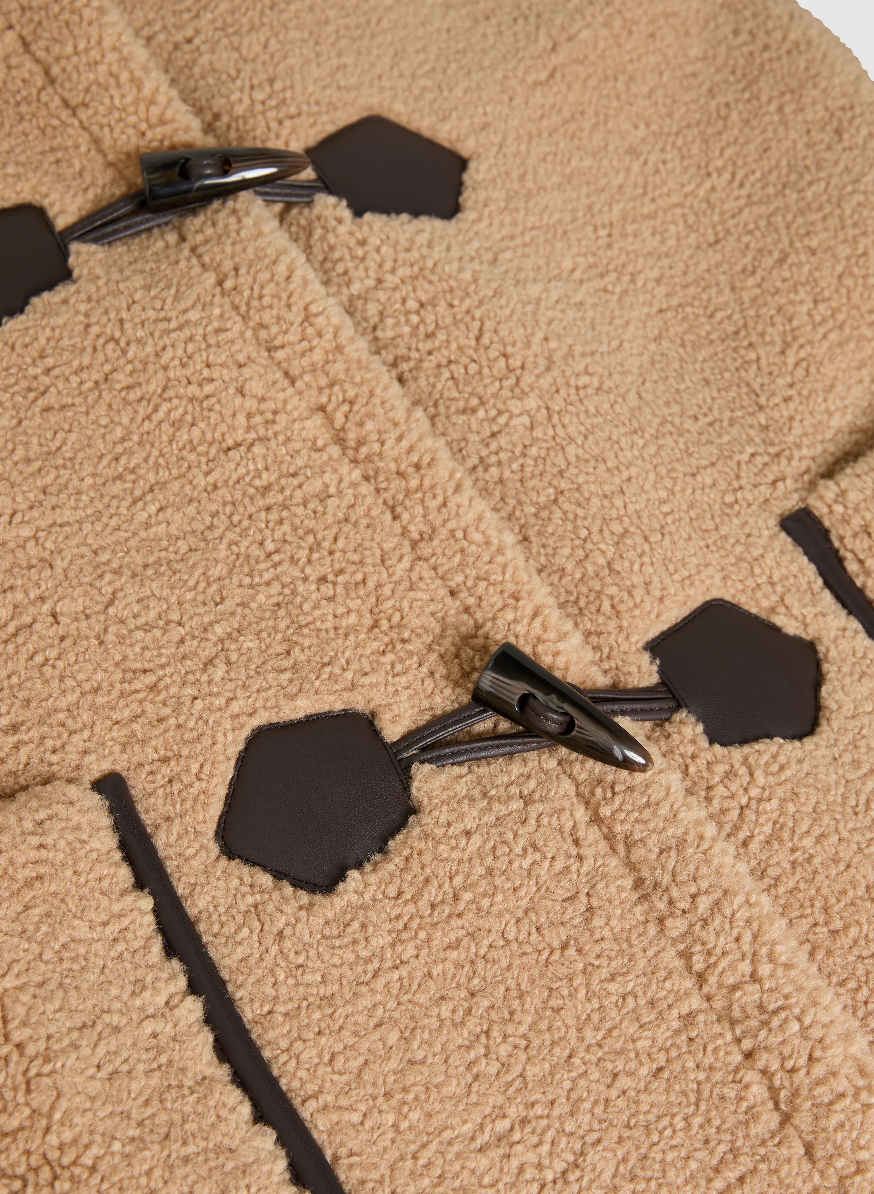 Faux Shearling Horn Button Coat - Image 7