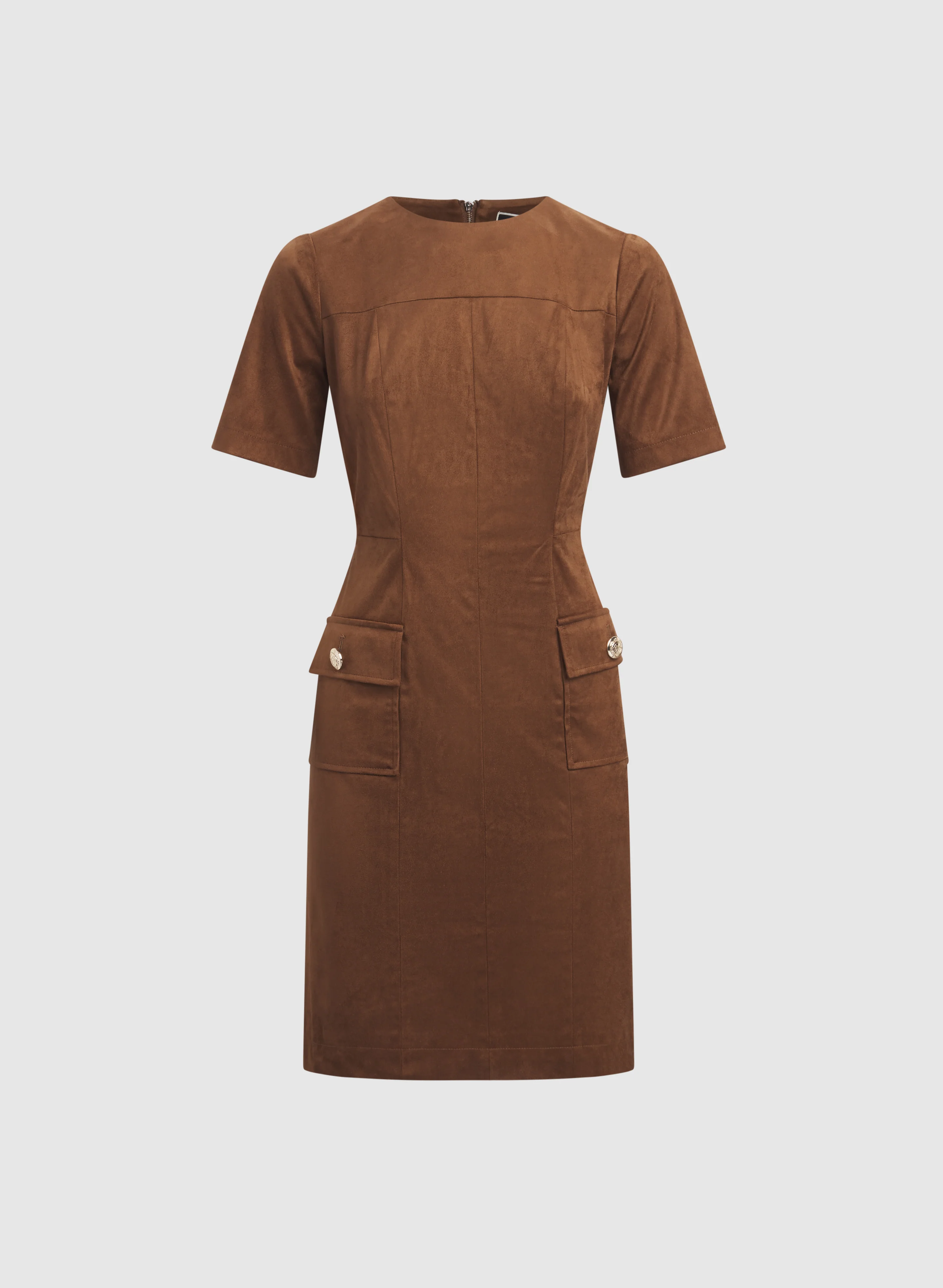 Faux-Suede Cargo Pocket Dress - Image 6
