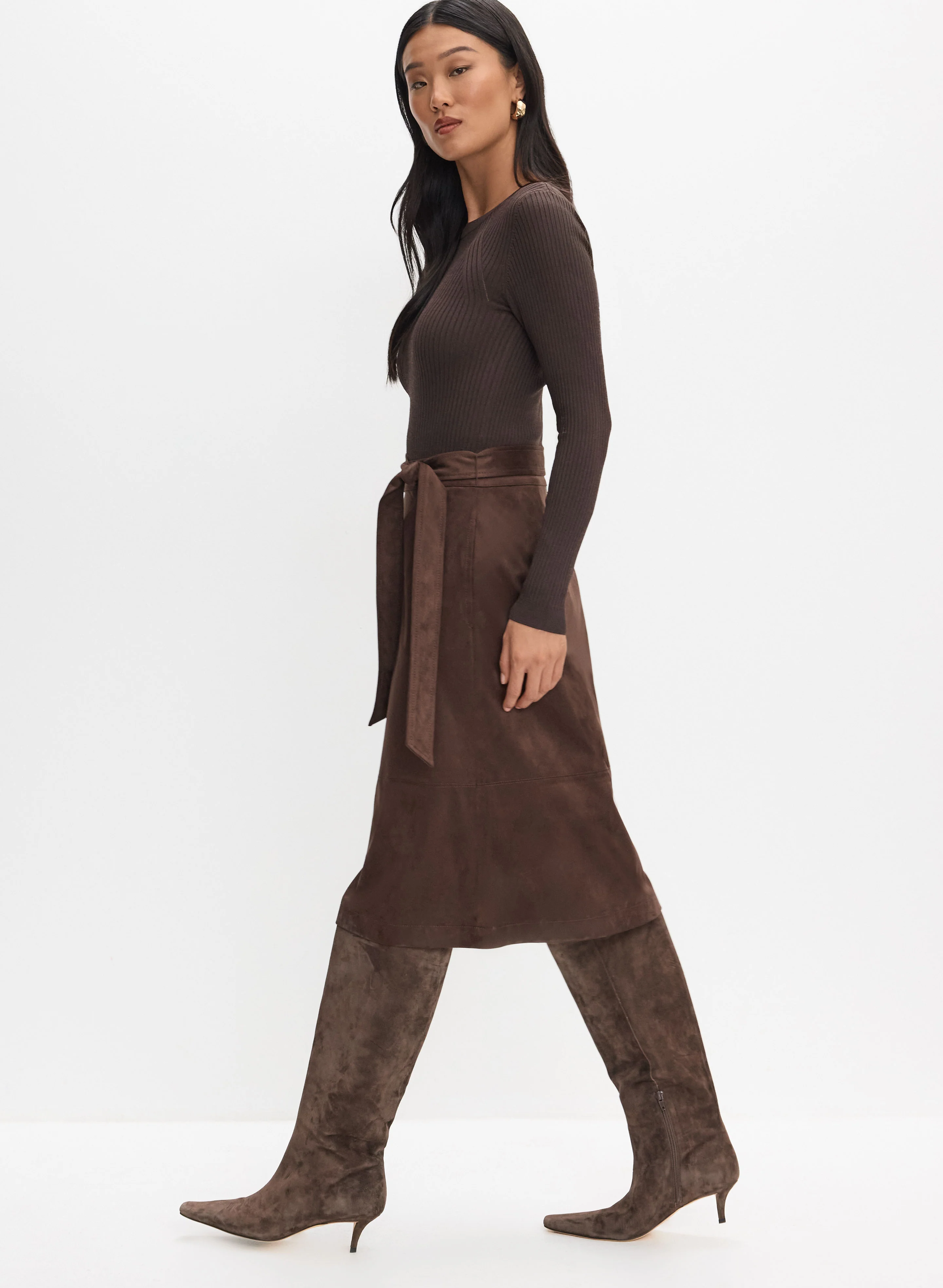 Faux-Suede Illusion Dress - Image 5