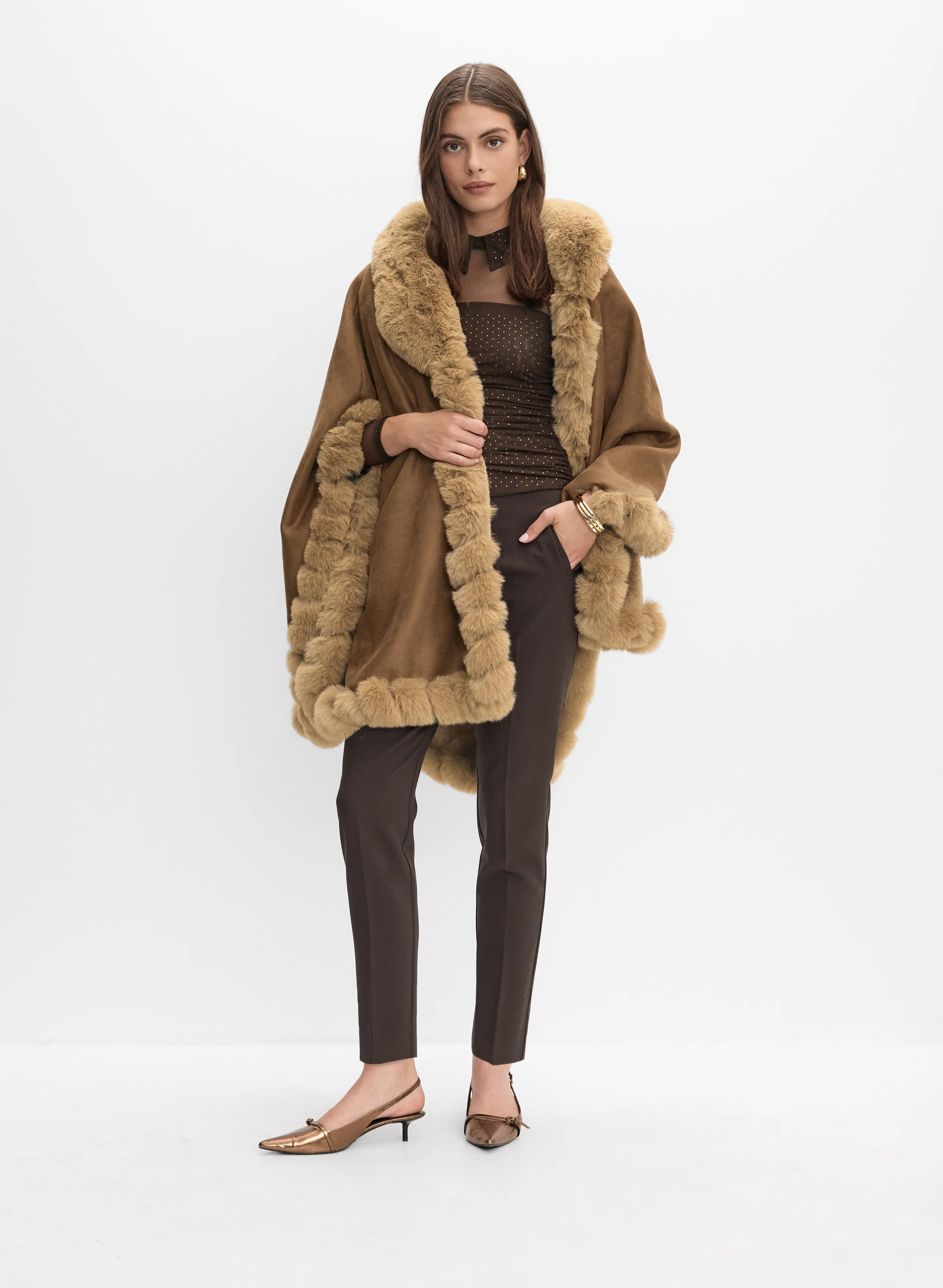 Faux-Suede Poncho - Image 3