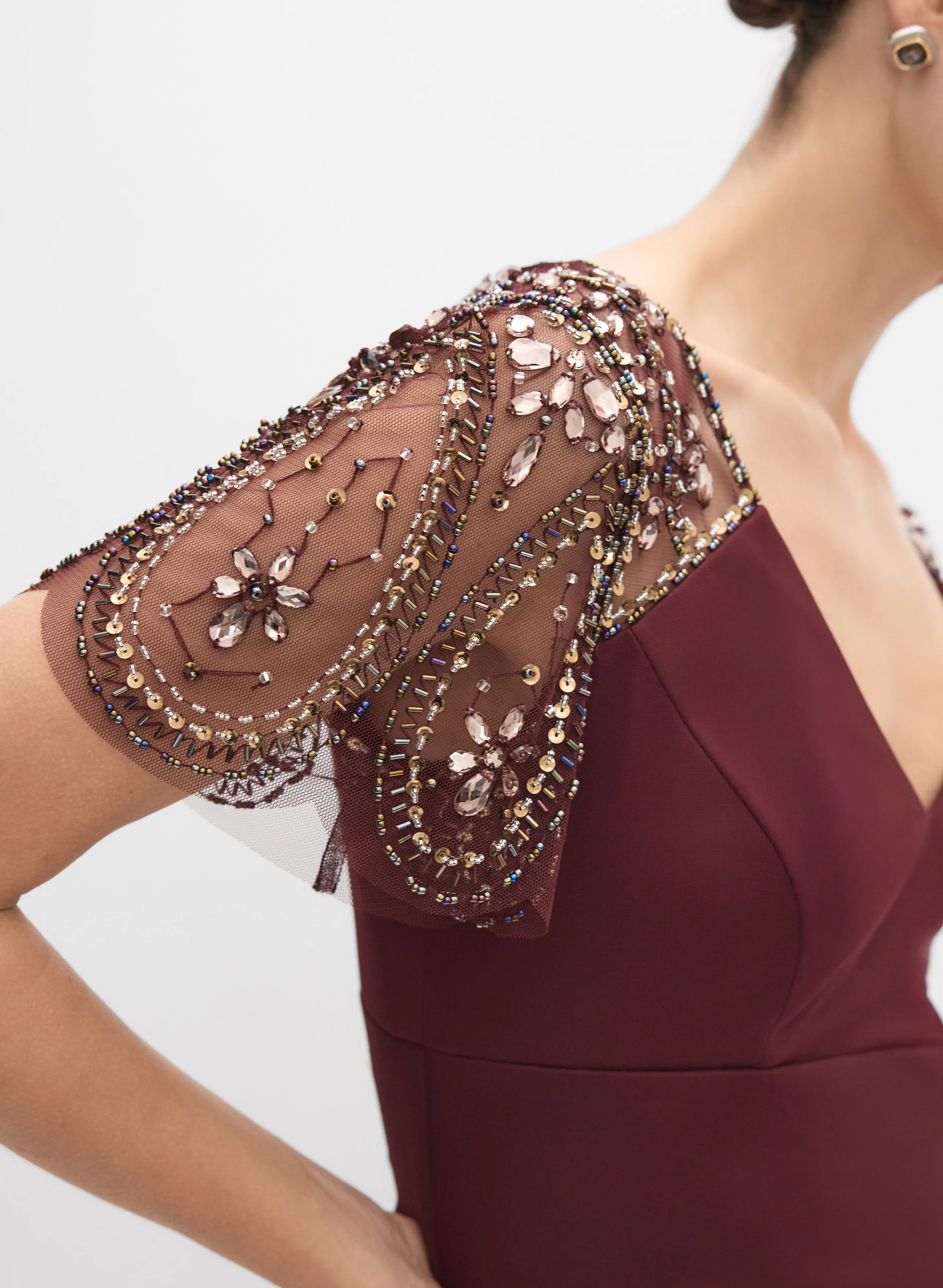 Fitted Chiffon Dress - Image 2