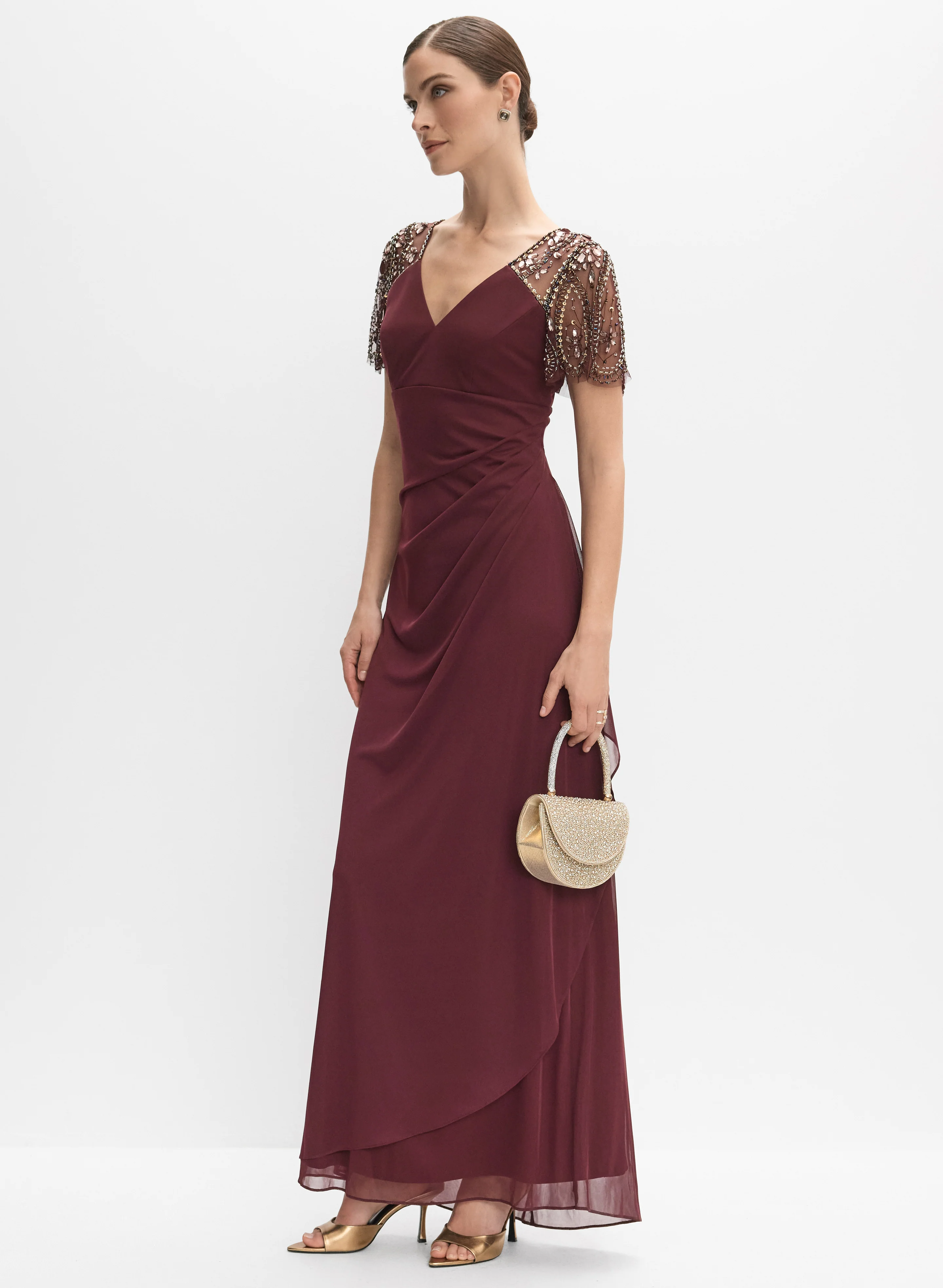 Fitted Chiffon Dress - Image 3
