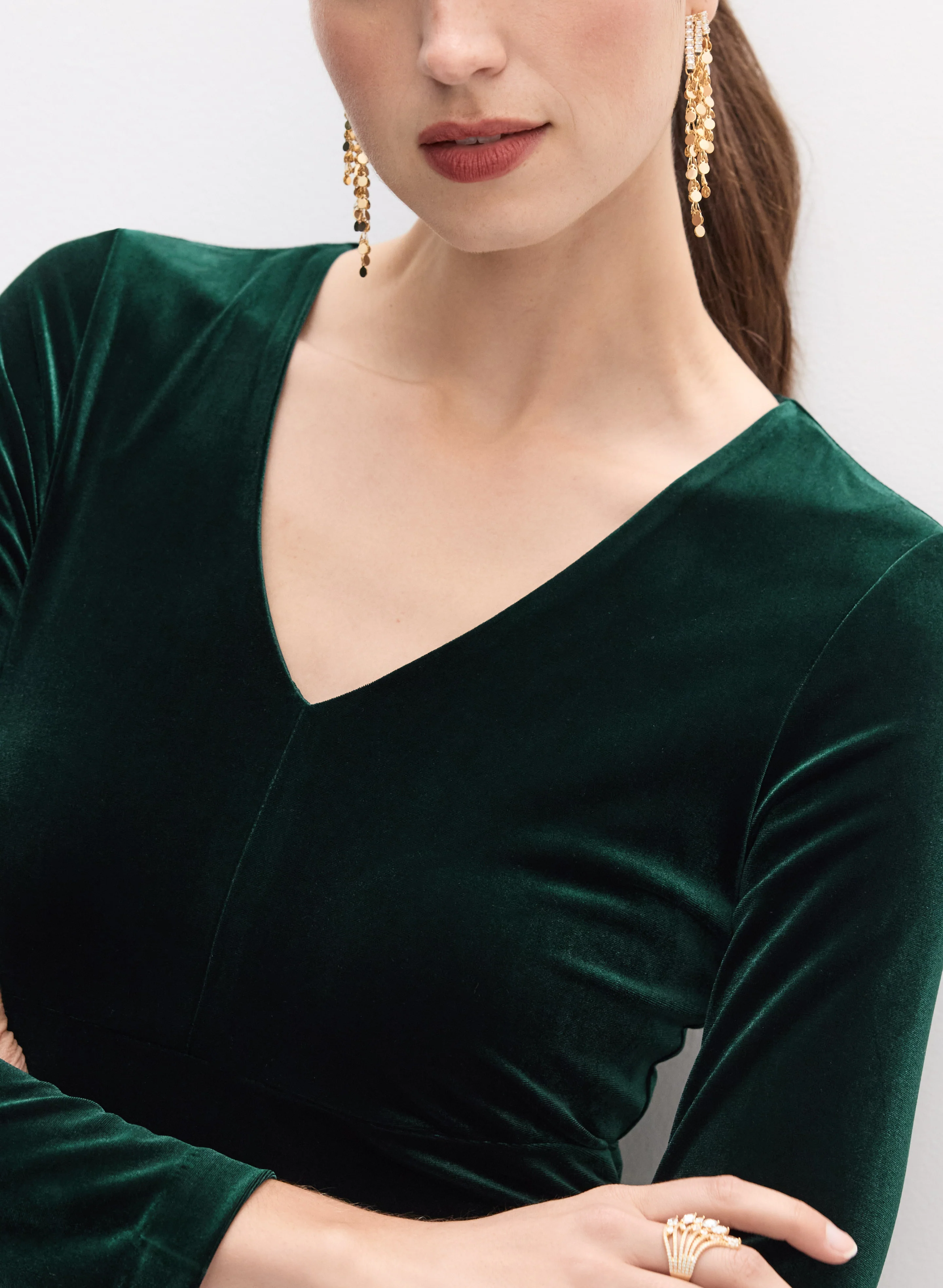 Fitted Velvet Dress - Image 2
