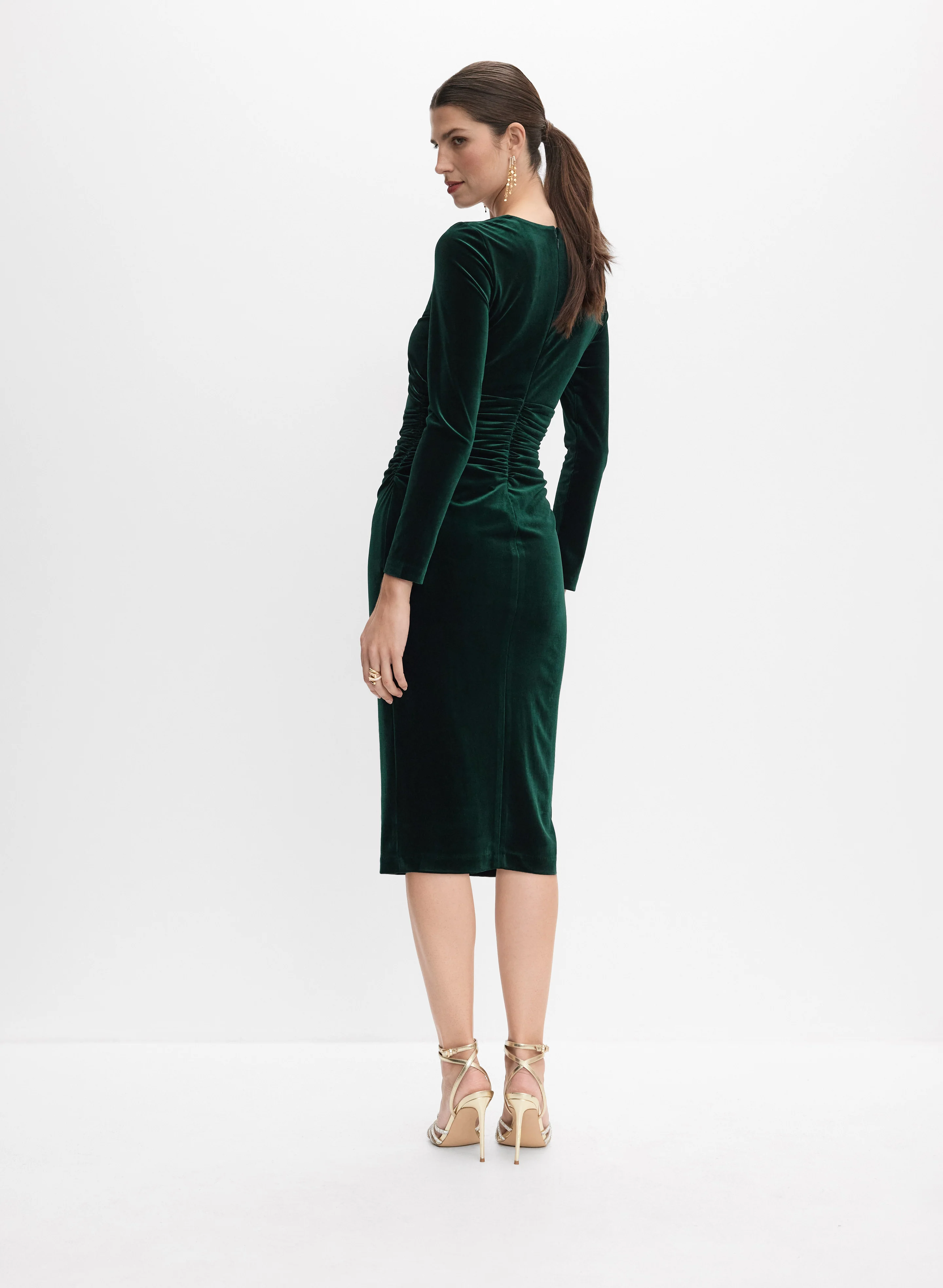 Fitted Velvet Dress - Image 5