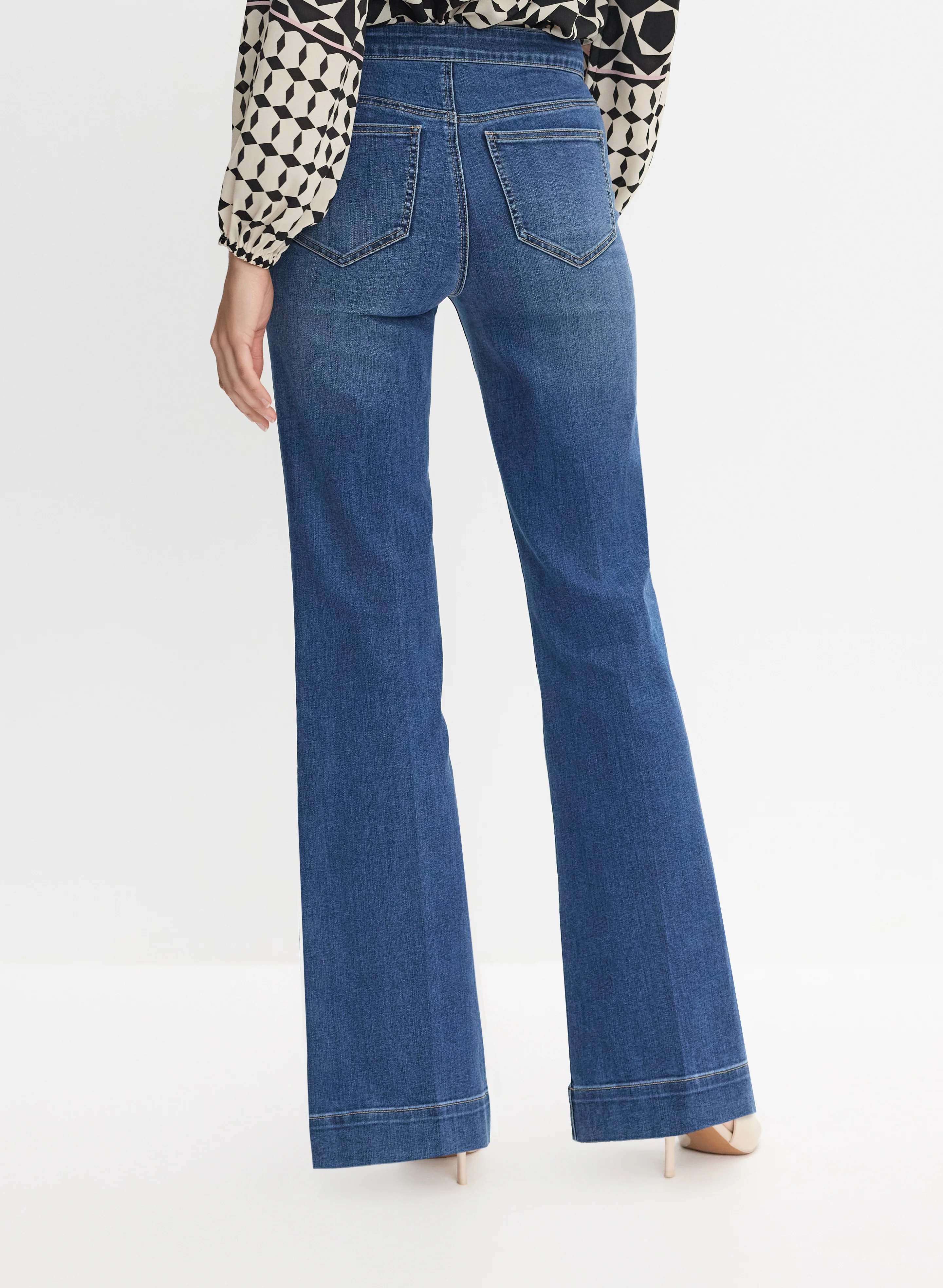 Patch Pocket Flare-Leg Jeans - Image 4