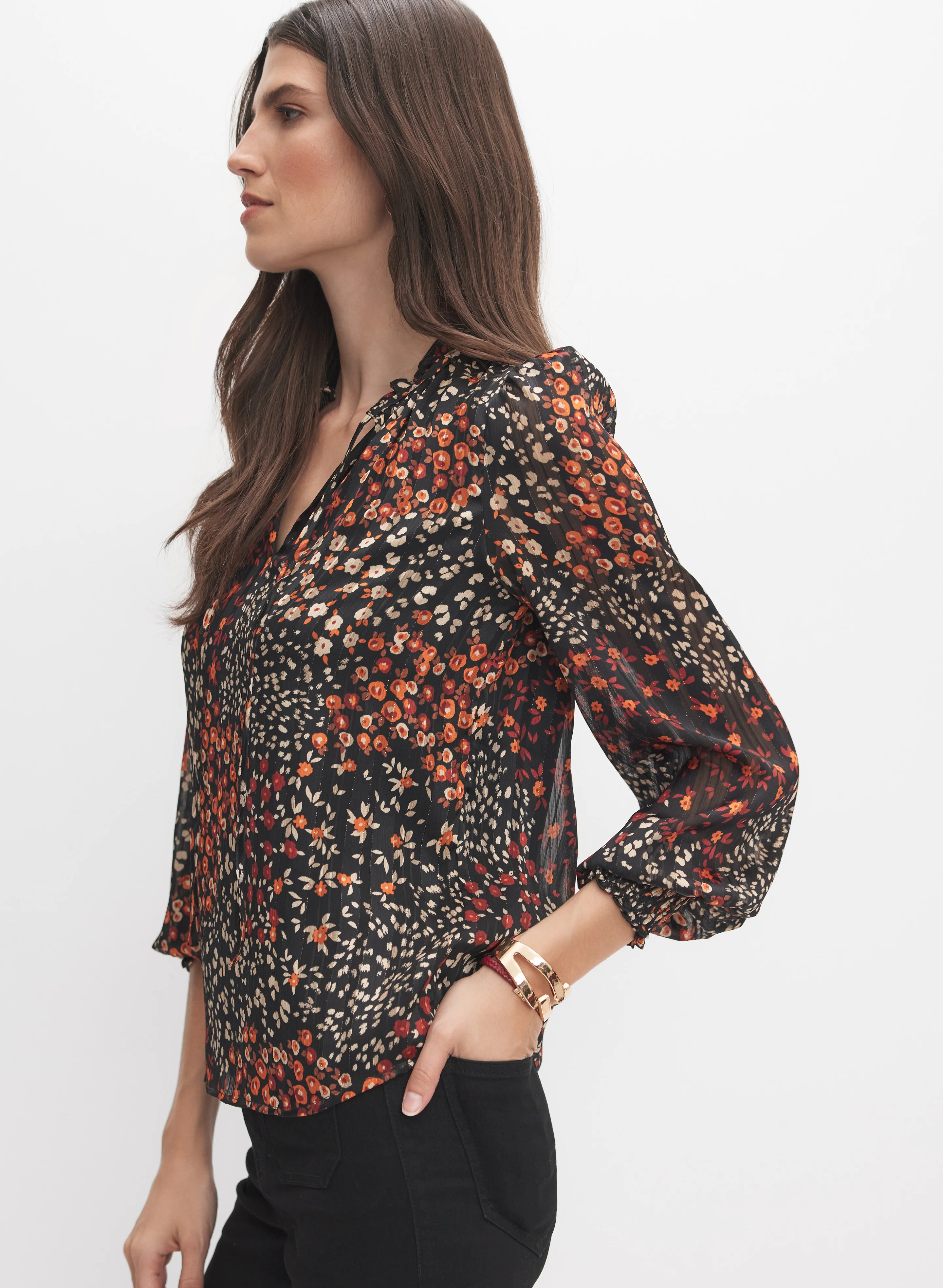 Floral Chiffon Blouse - Image 5