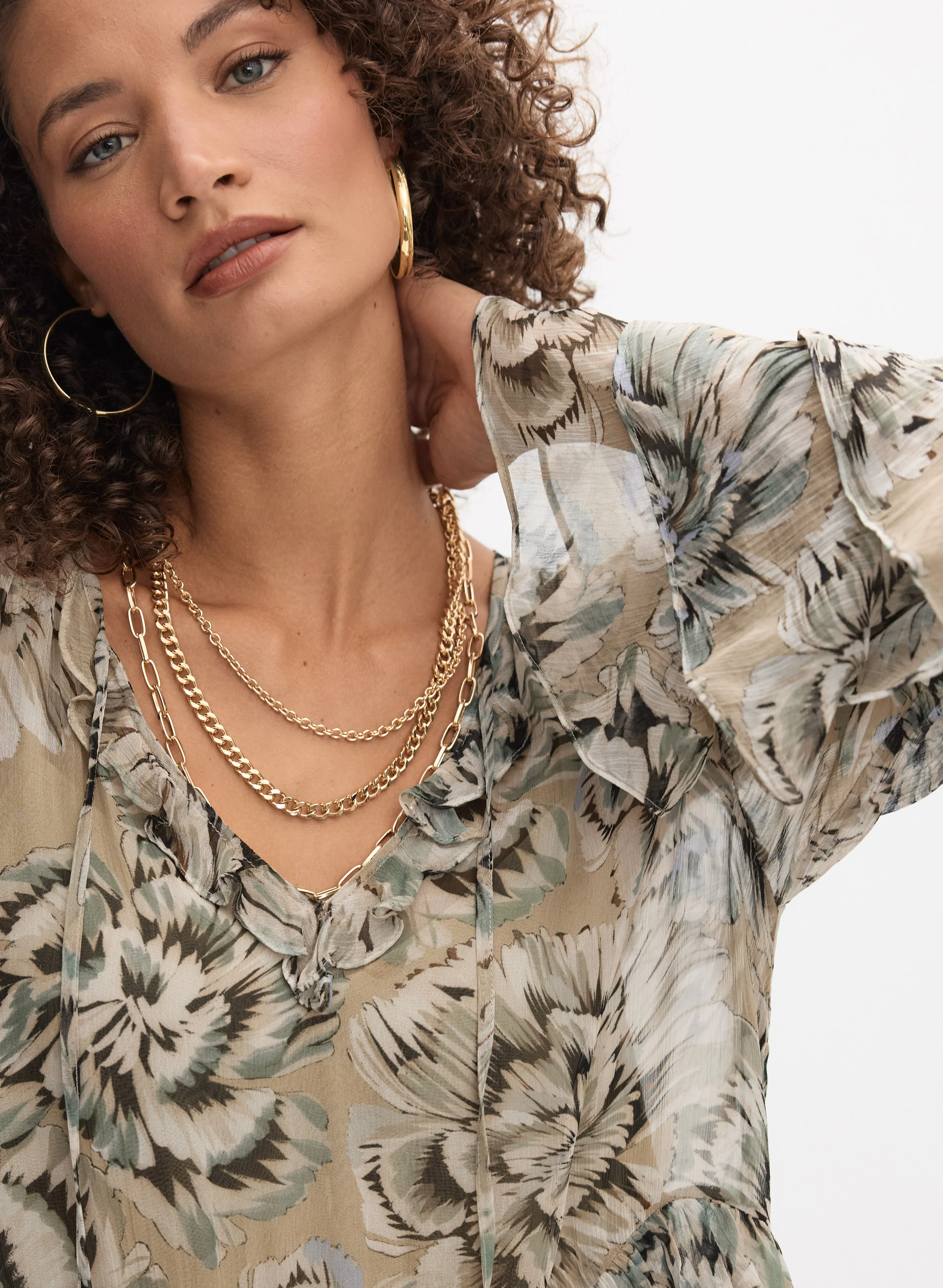Floral Chiffon Blouse - Image 4