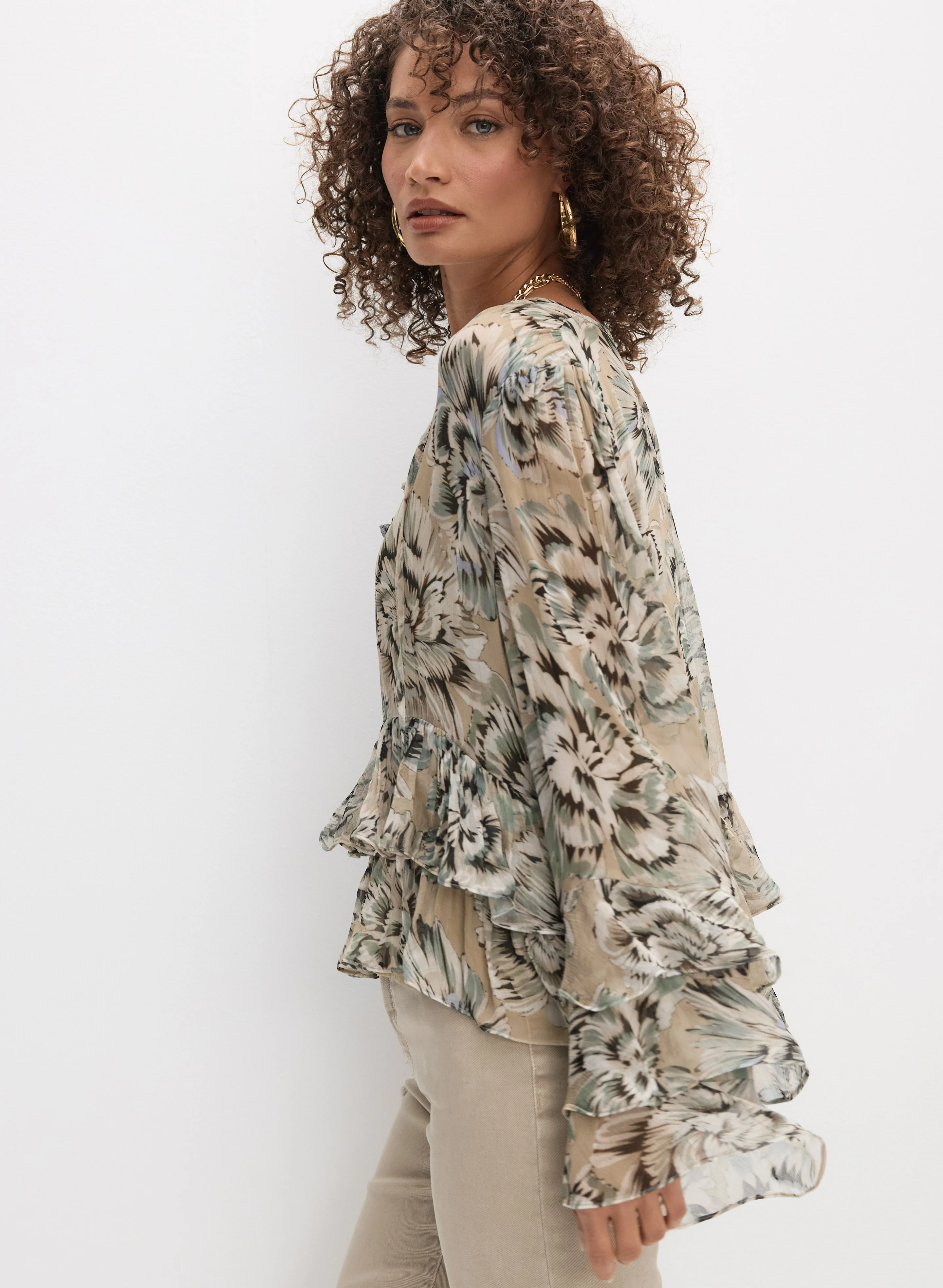 Floral Chiffon Blouse - Image 9