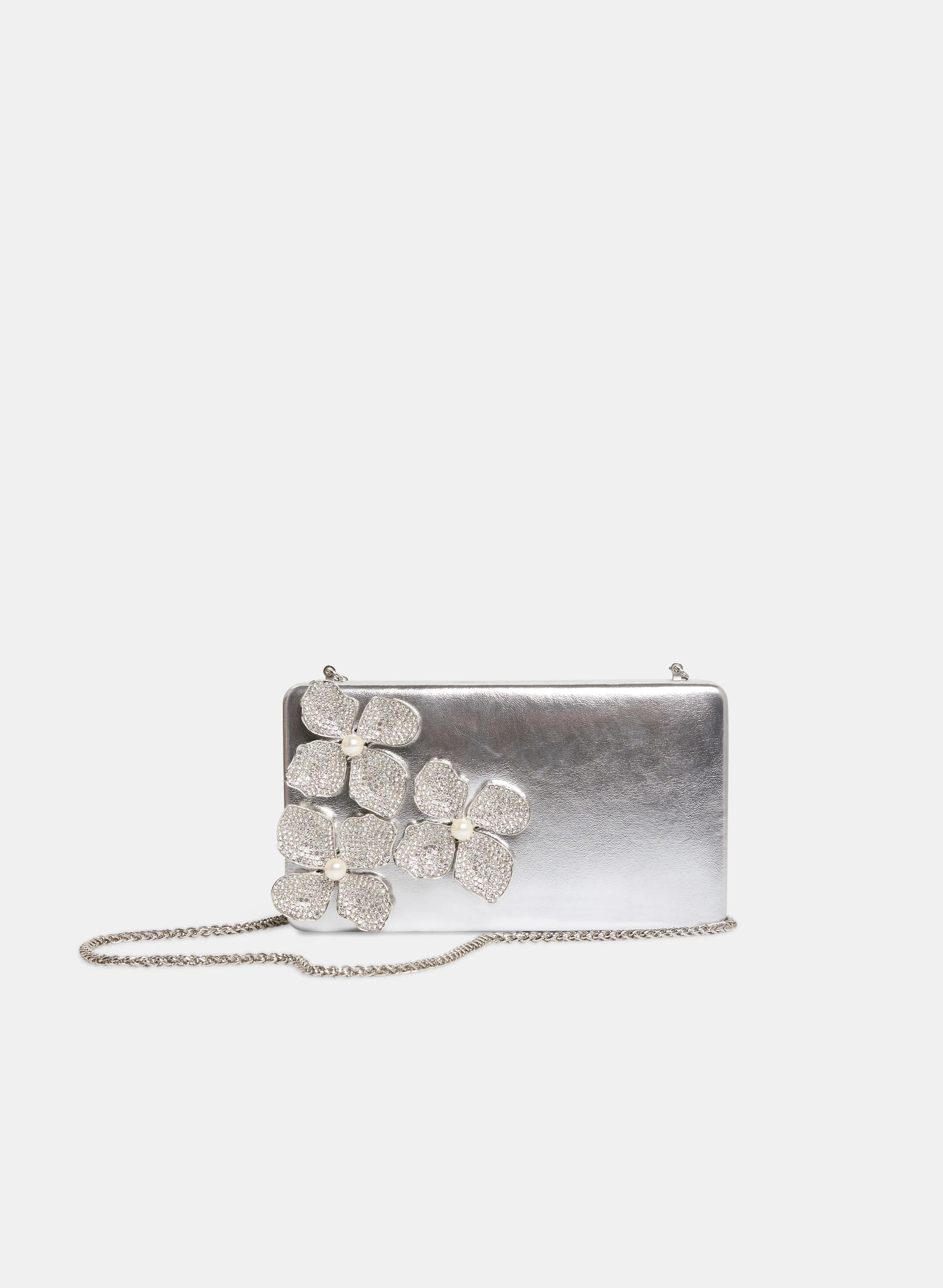 Floral Embellished Box Clutch