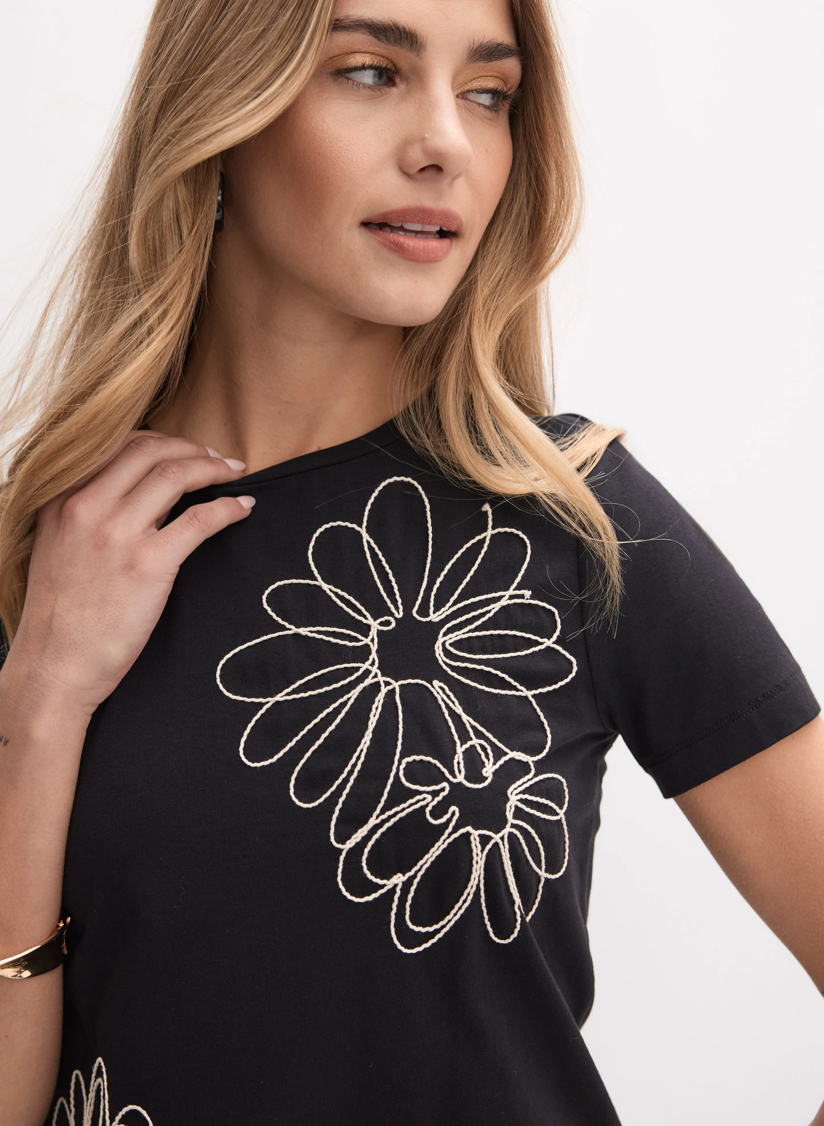 Floral Embroidered T-Shirt - Image 2
