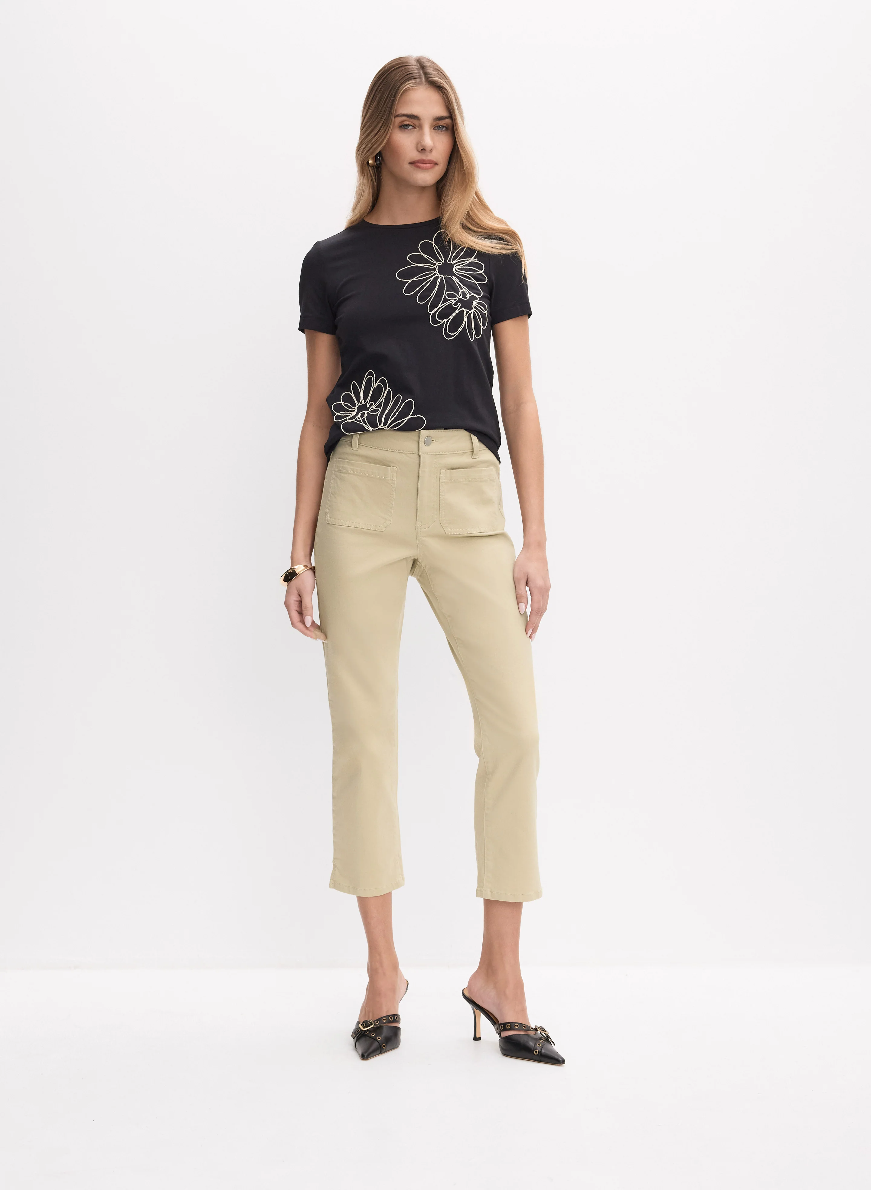 Floral Embroidered T-Shirt - Image 3