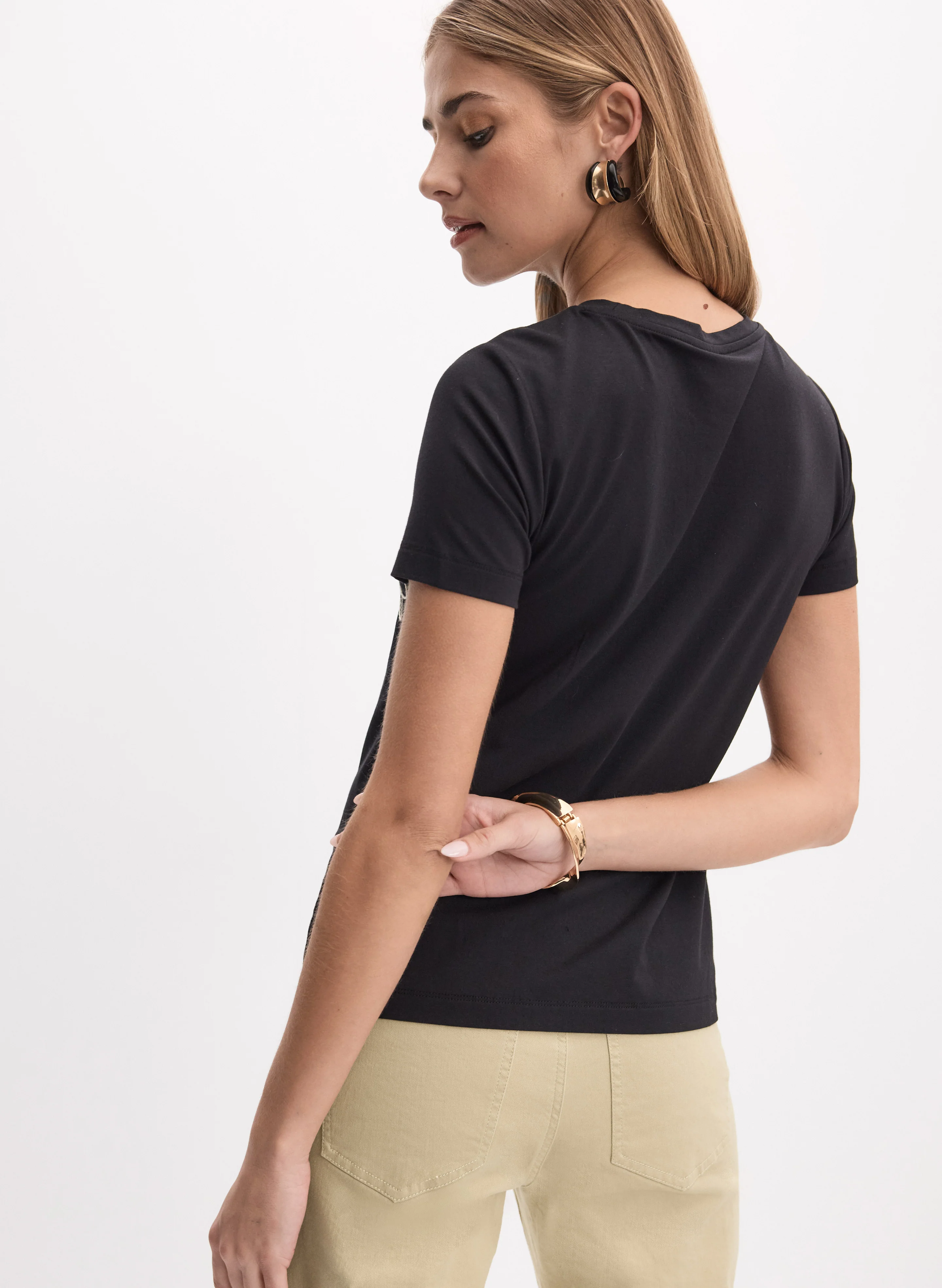 Floral Embroidered T-Shirt - Image 4