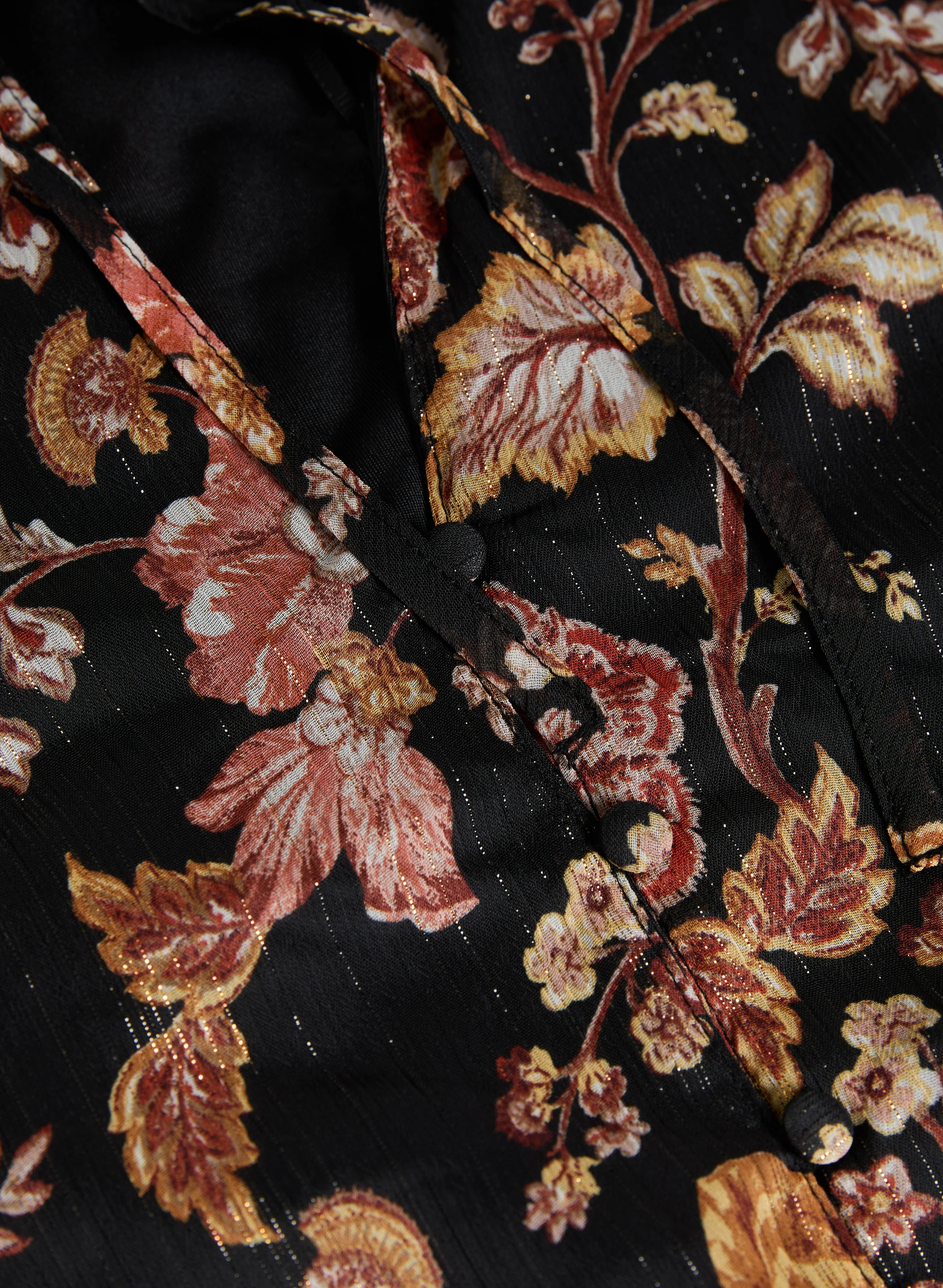 Floral Frilled Neck Blouse - Image 7