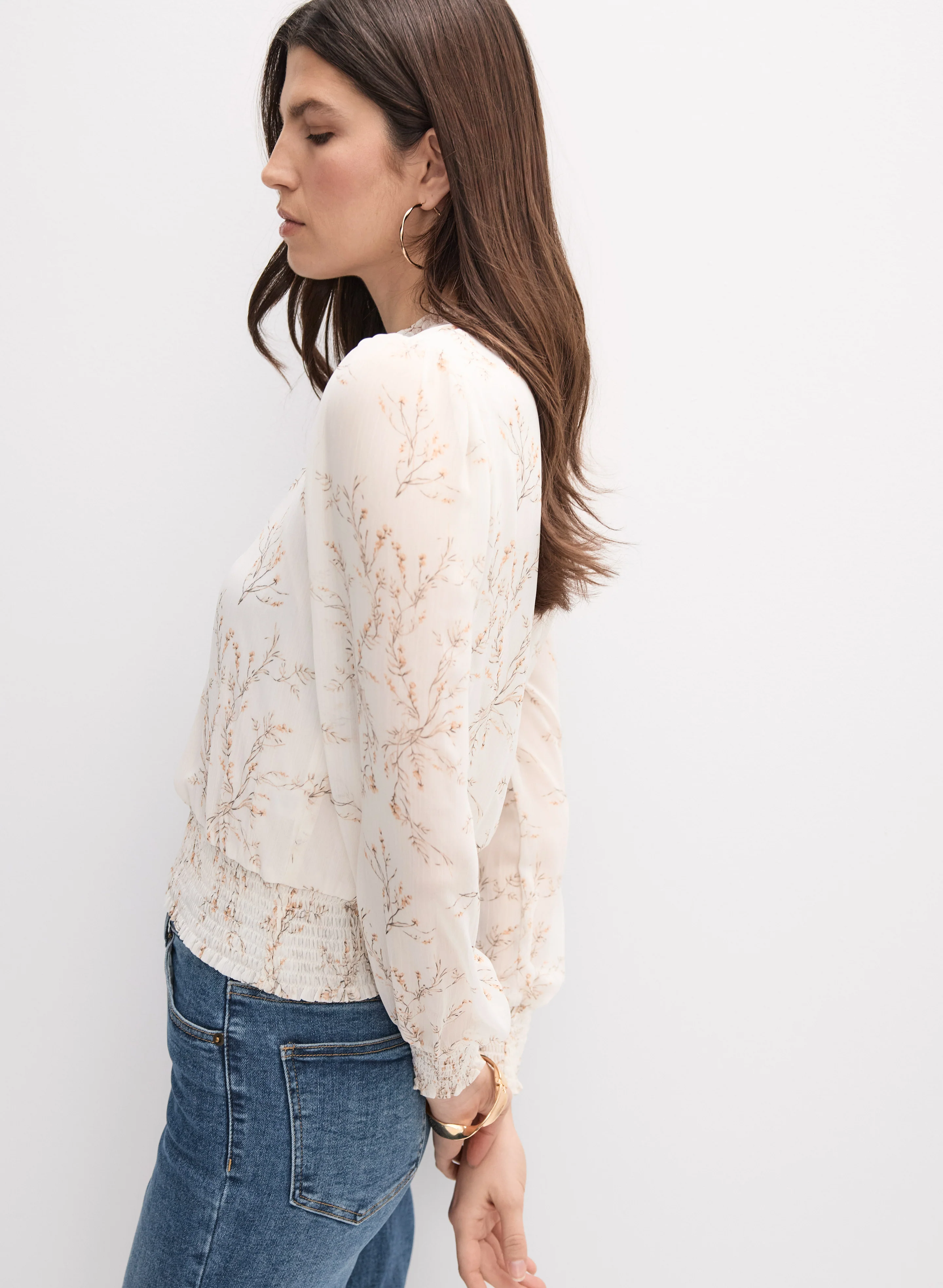 Floral Half-Button Blouse - Image 5