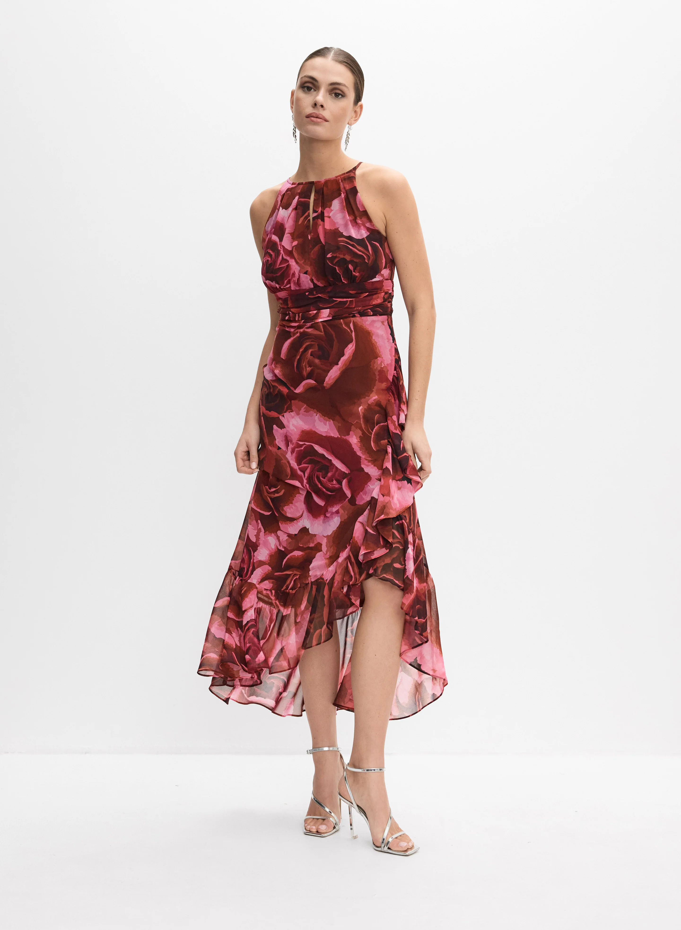 Floral Halter Neck Dress