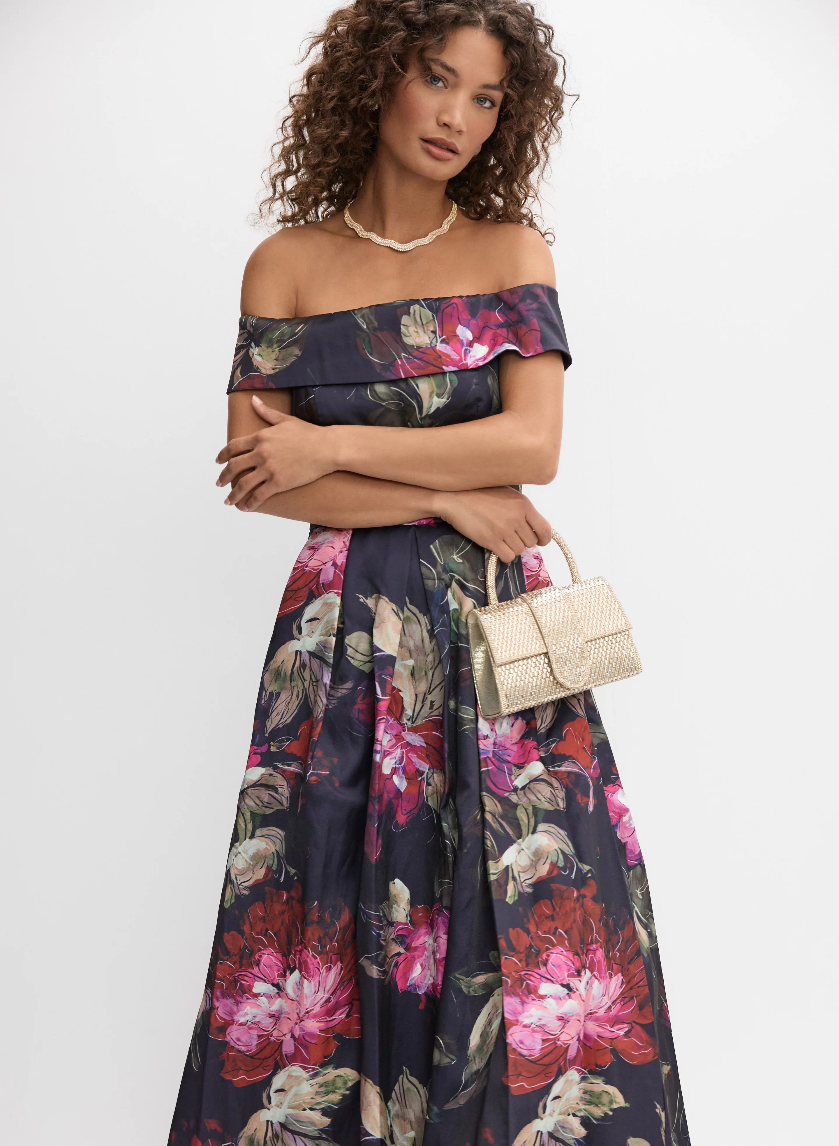 Floral Off-Shoulder Gown - Image 7