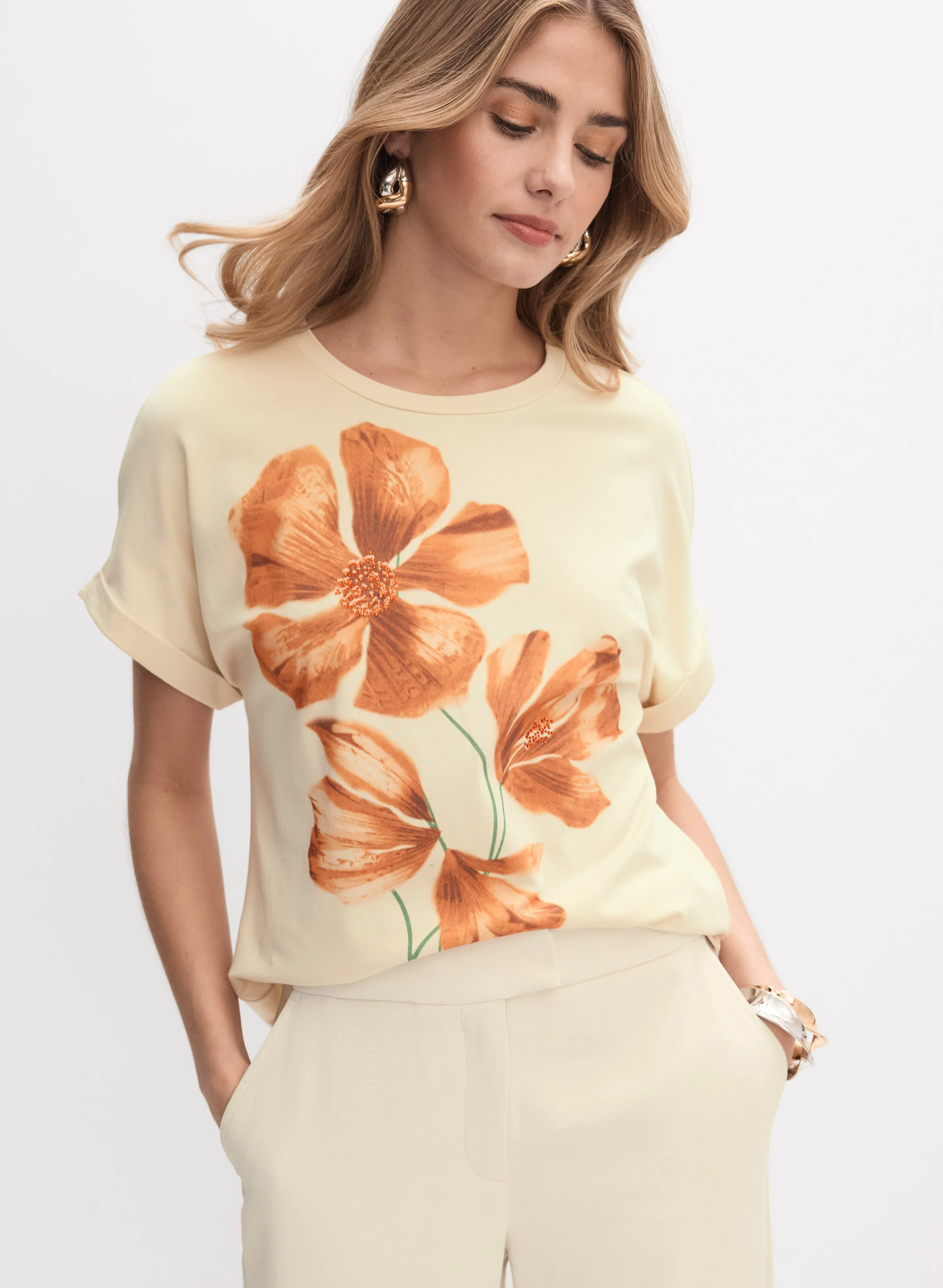 Floral Placement Print T-Shirt