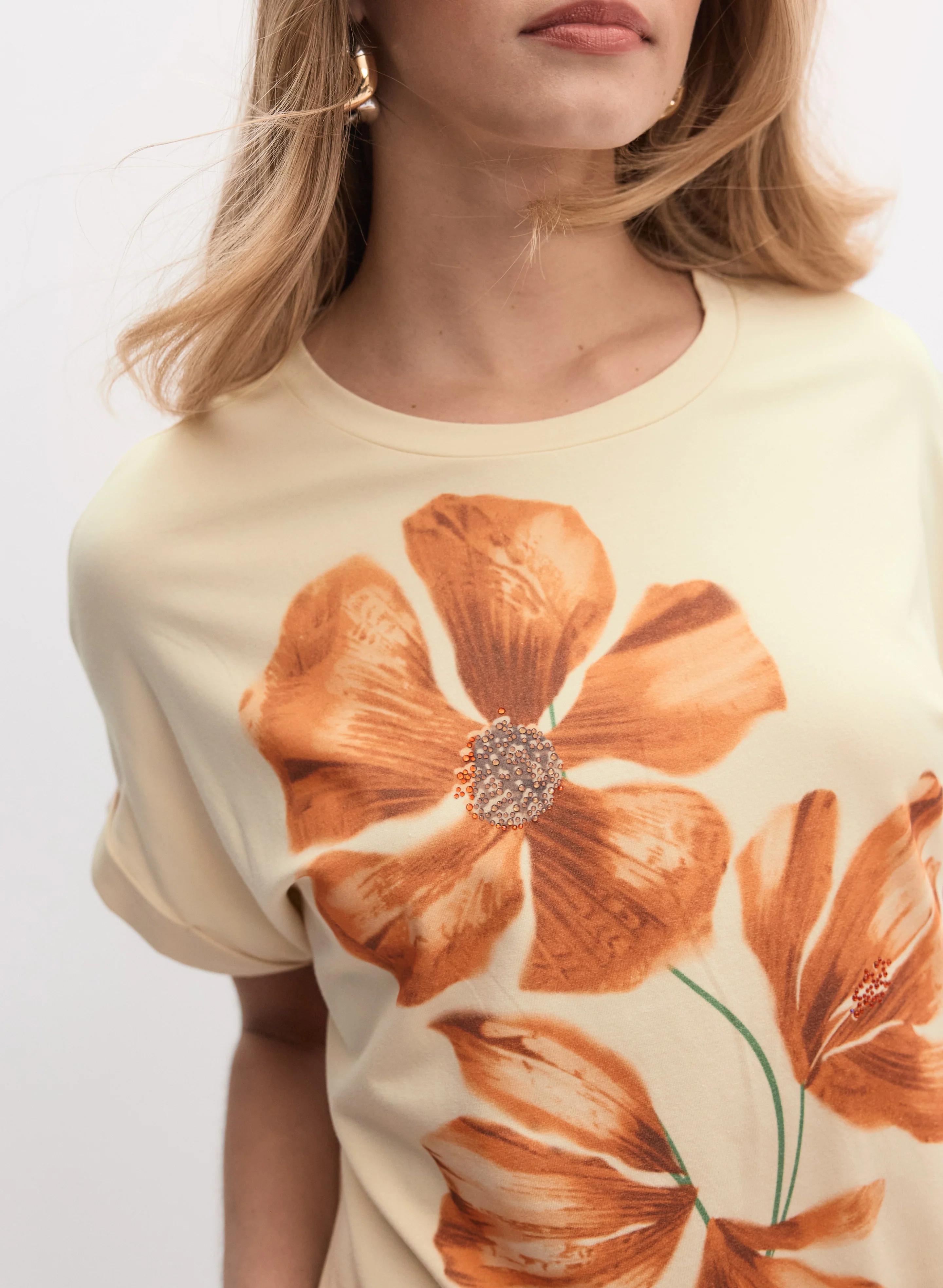 Floral Placement Print T-Shirt - Image 2