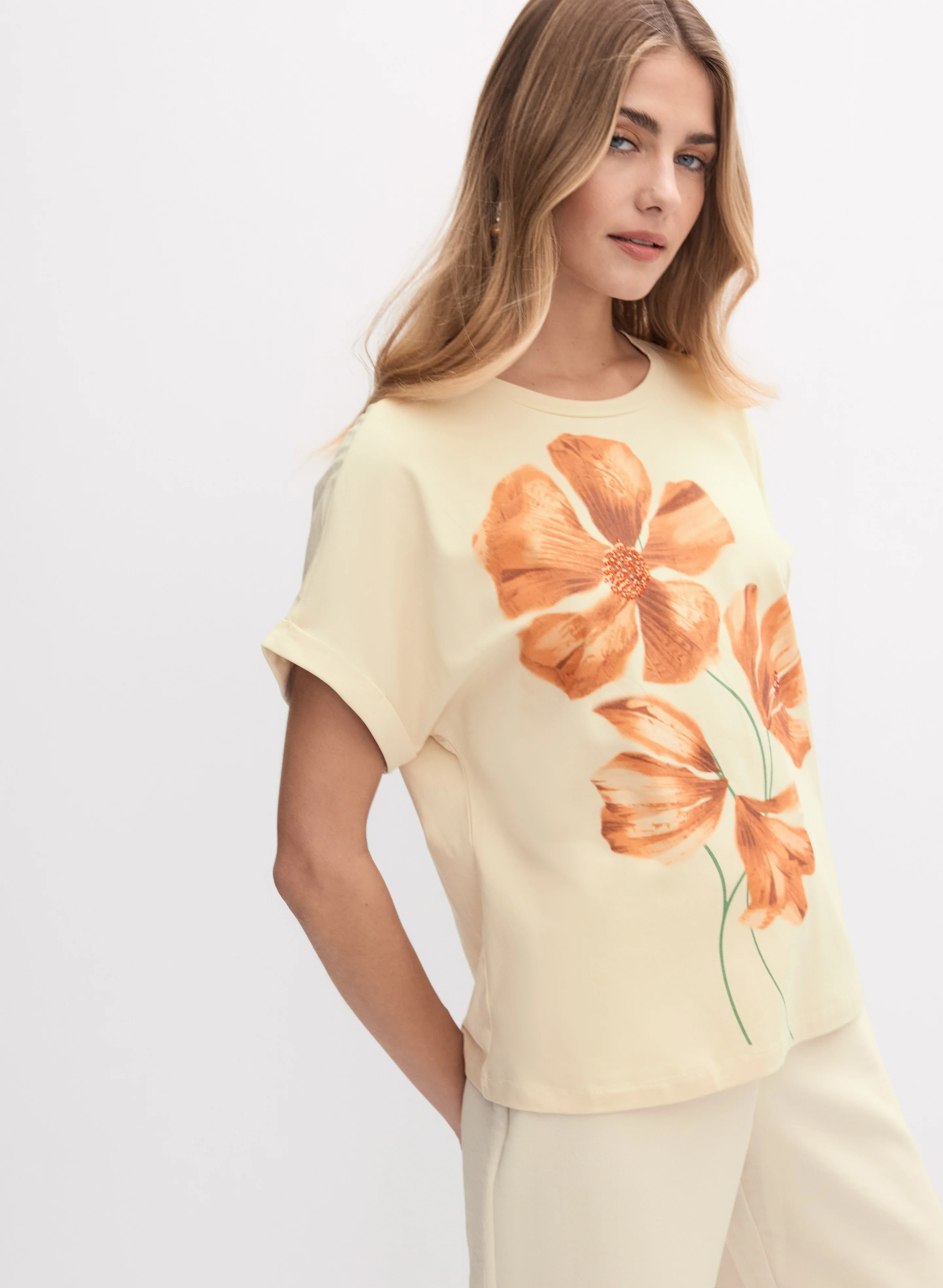 Floral Placement Print T-Shirt - Image 5
