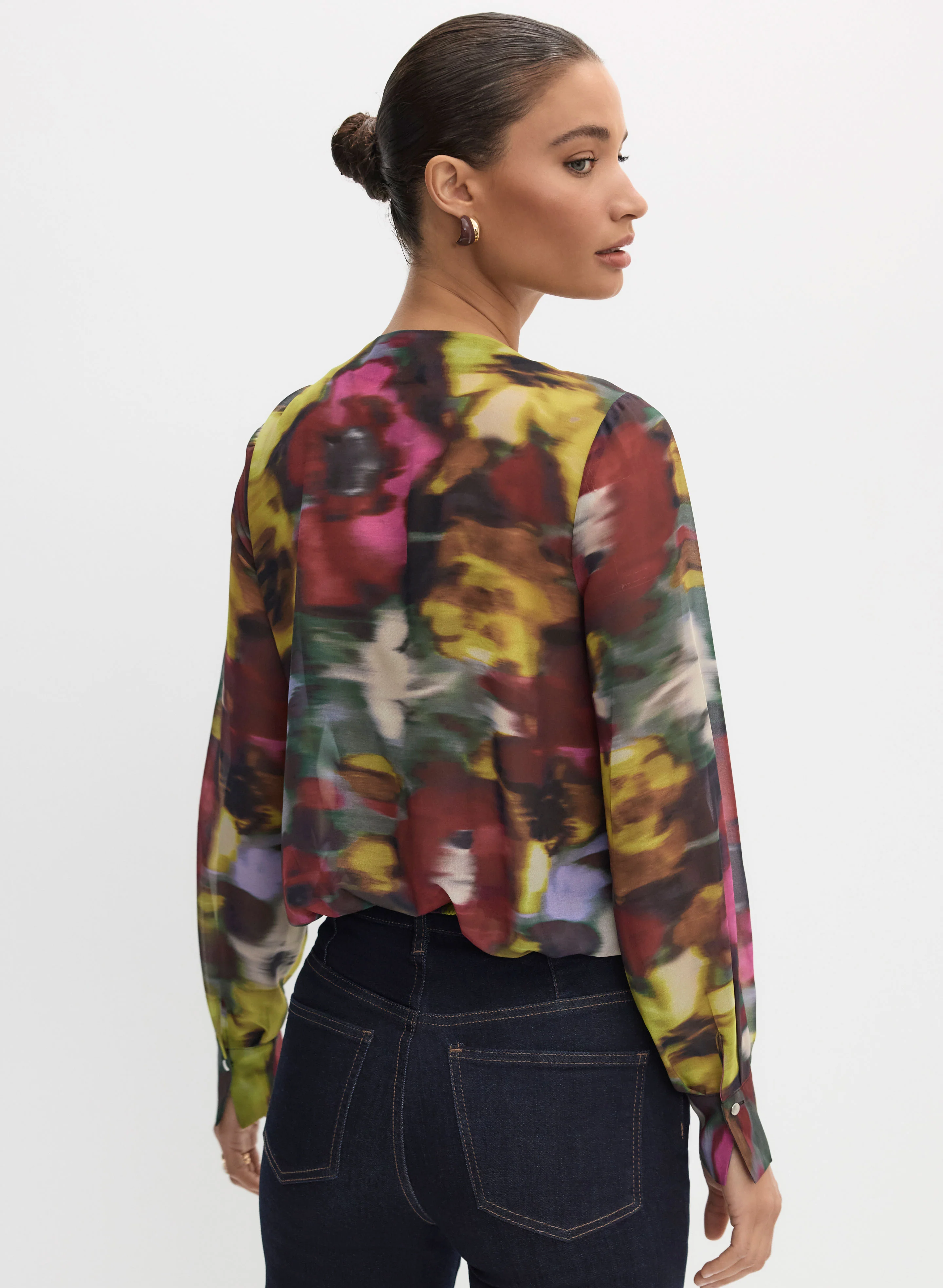 Floral Print Chiffon Blouse - Image 4