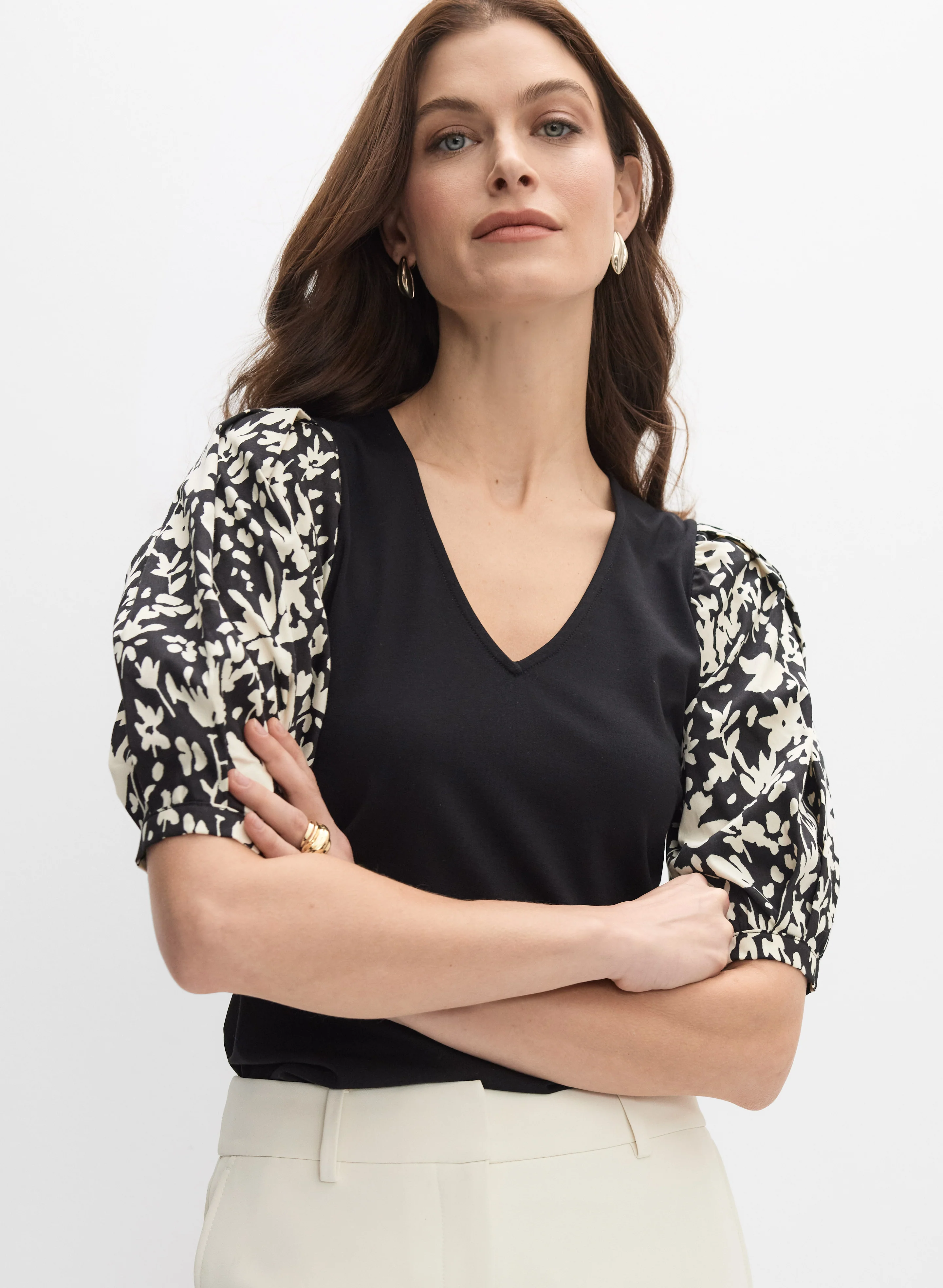 Floral Print Sleeve Top